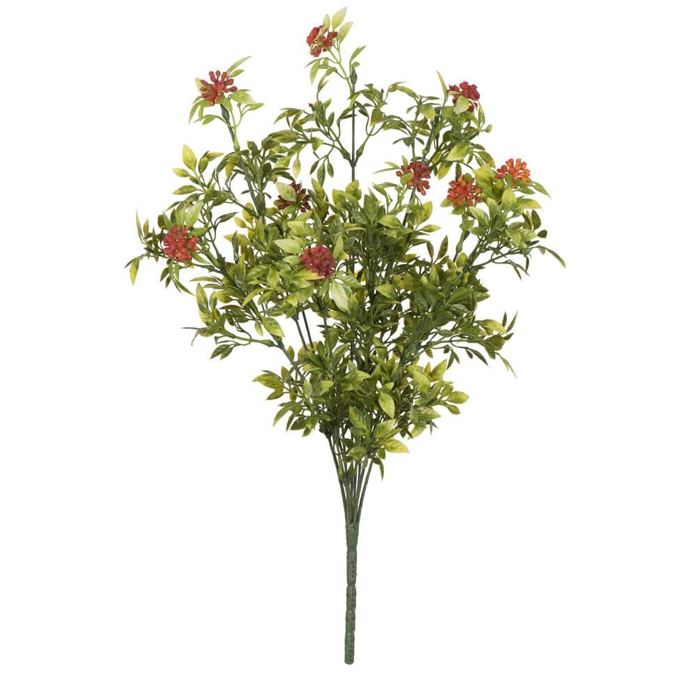 Vickerman FQ180401 17-in Green, Orange Indoor Mixed Greenery Artificial Plant