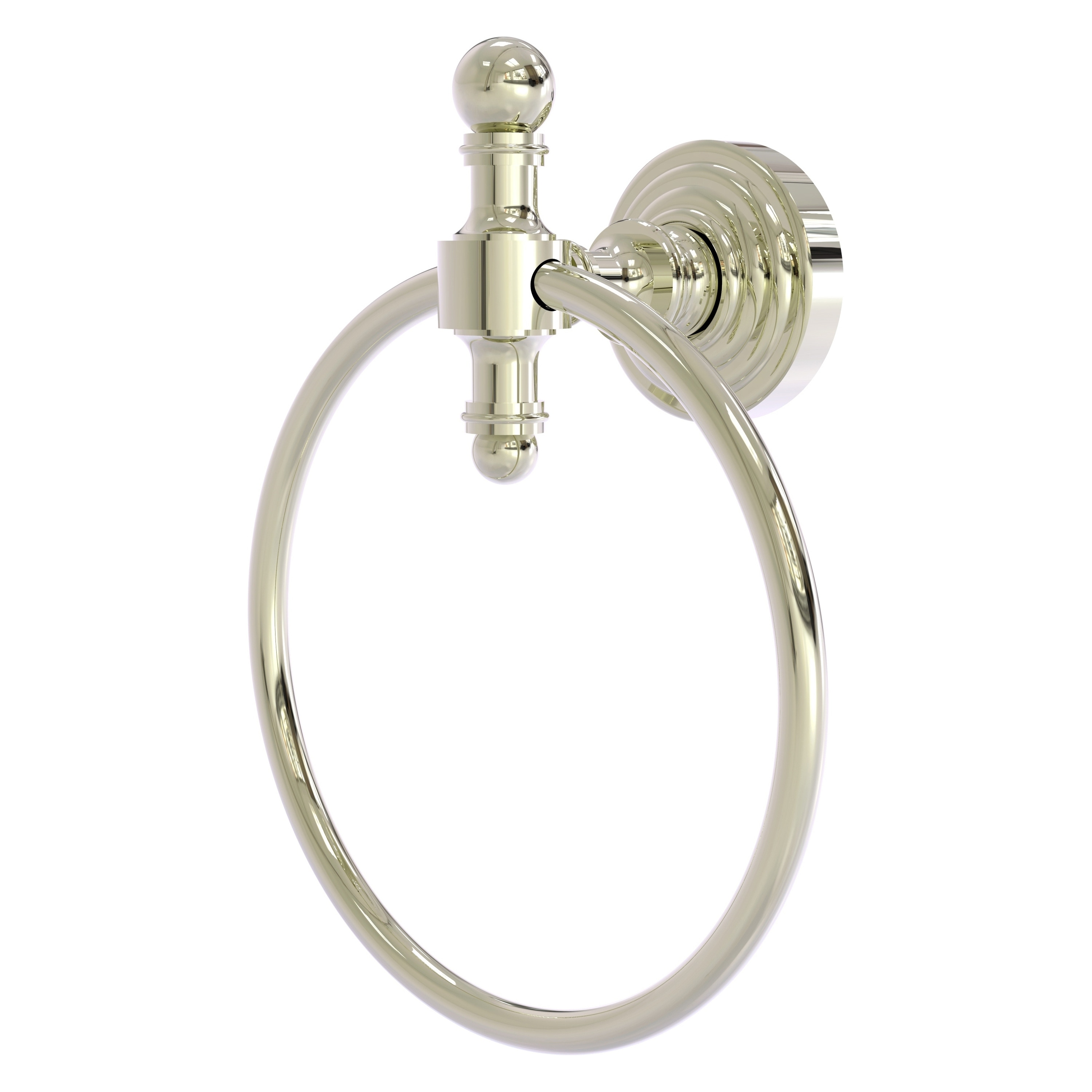 Allied Brass RW-16-PNI Retro Wave Polished Nickel Wall mount Single Towel Ring