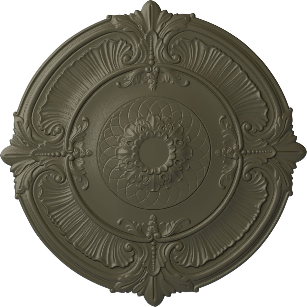 Ekena Millwork CM39ATWHF Attica 39.5-in W x 39.5-in L Painted Witch Hazel Polyurethane Whole Ceiling Medallion