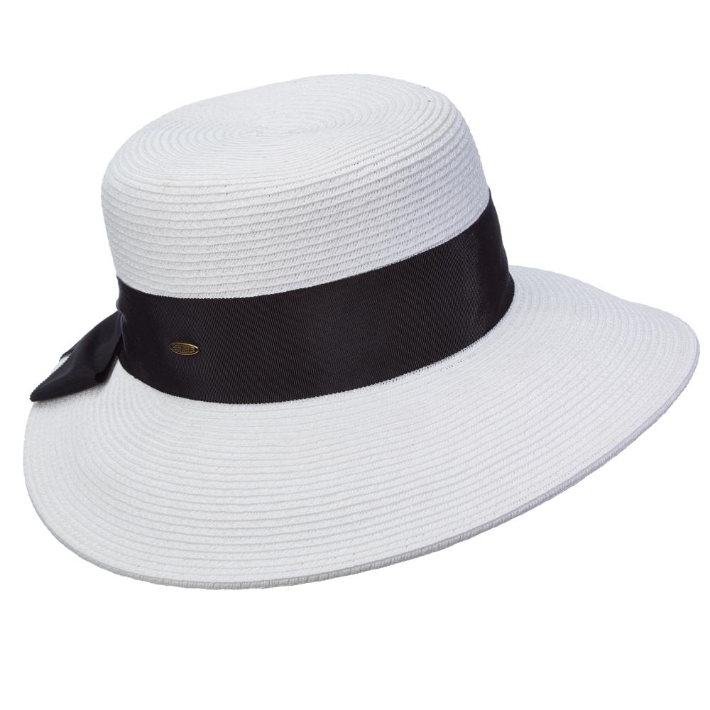 Dorfman Pacific One Size Fits Most Women's White Paper Wide-brim Hat in ...