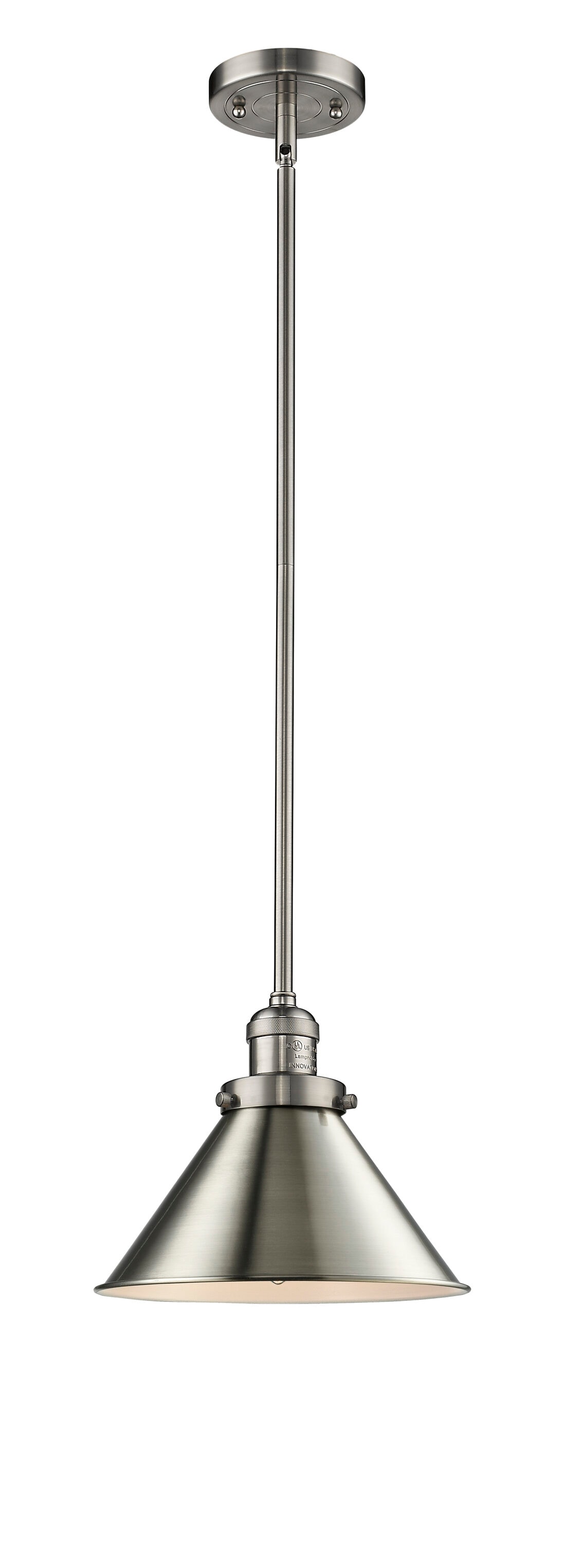Satin Nickel Mini Pendant with Solid Brass Swivel, 8"x10"
