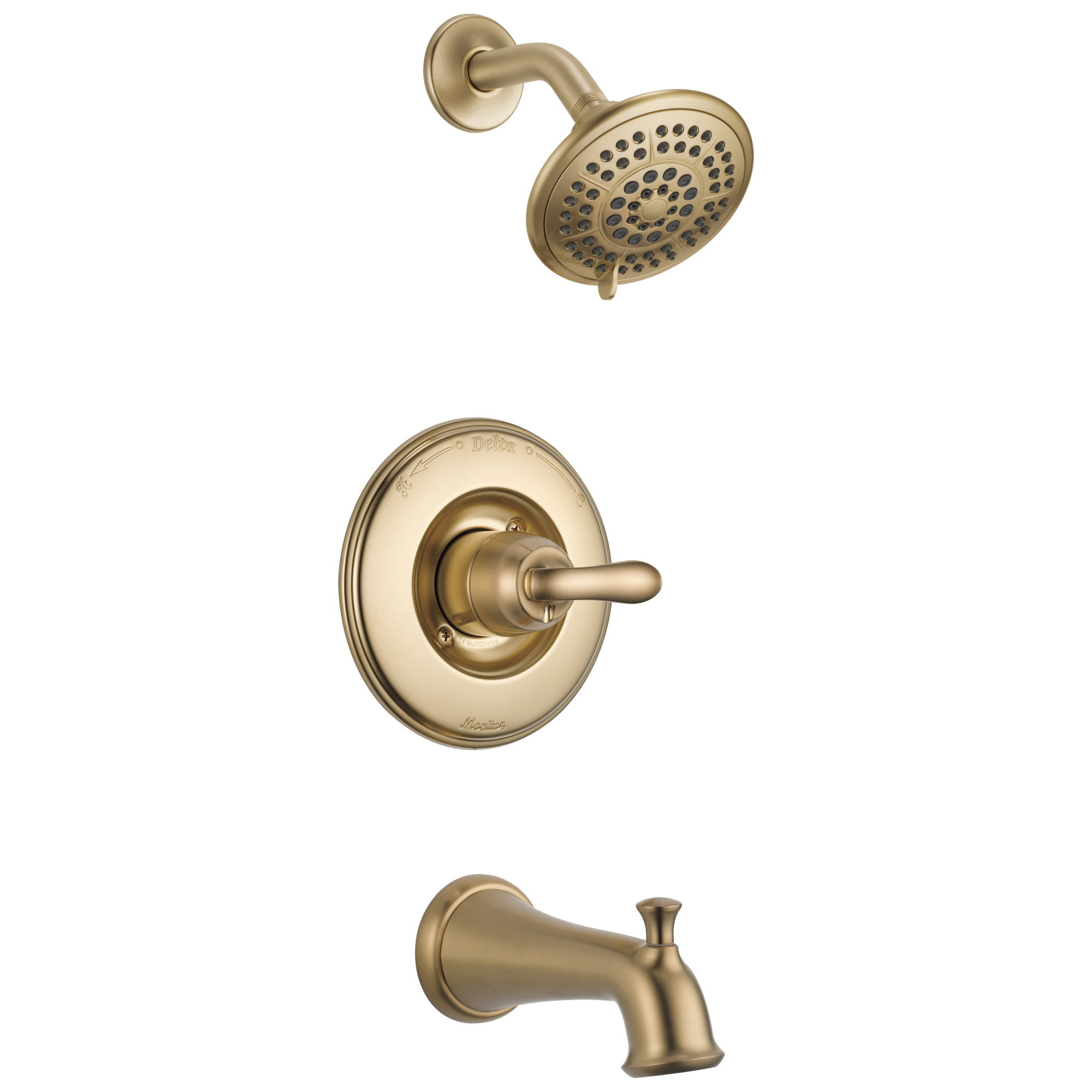Delta T14494-CZ Linden Champagne Bronze 1-handle Multi-function 5.125-in Round Bathtub and shower Faucet