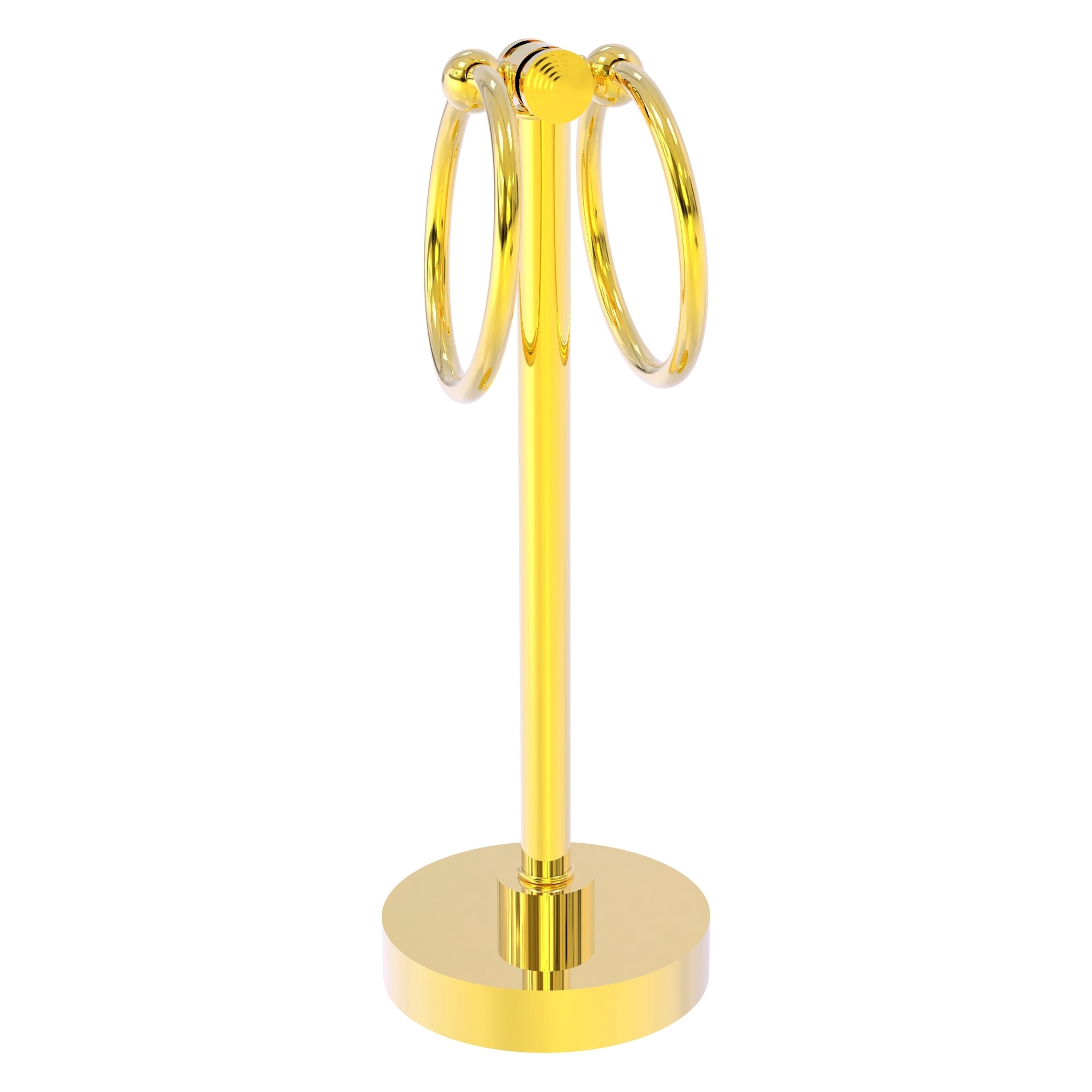Allied Brass SB-83-PB Southbeach Polished Brass Freestanding countertop Double Towel Ring