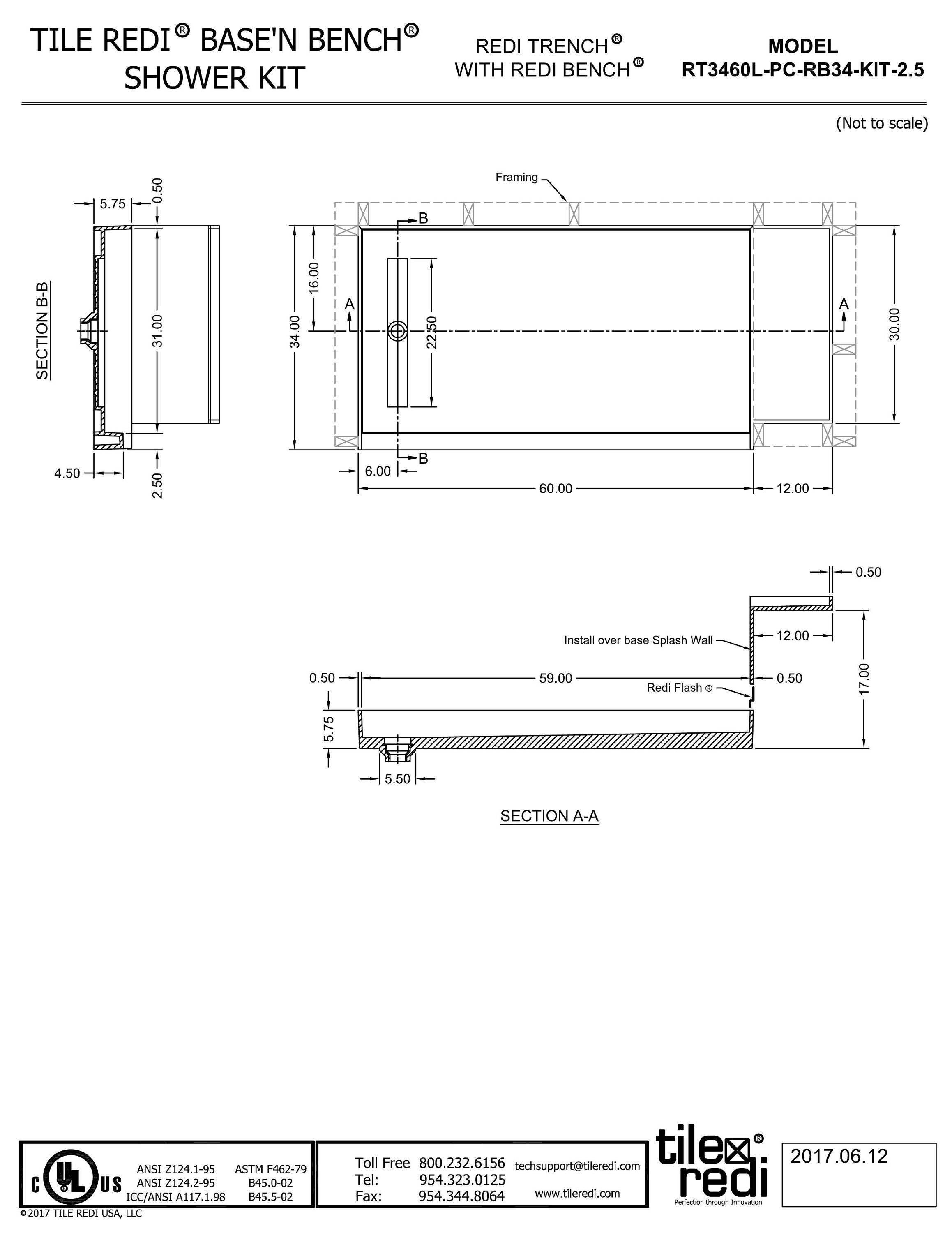 Tile Redi RT3460L-PC-RB34-KIT Shower-Floors - View #8
