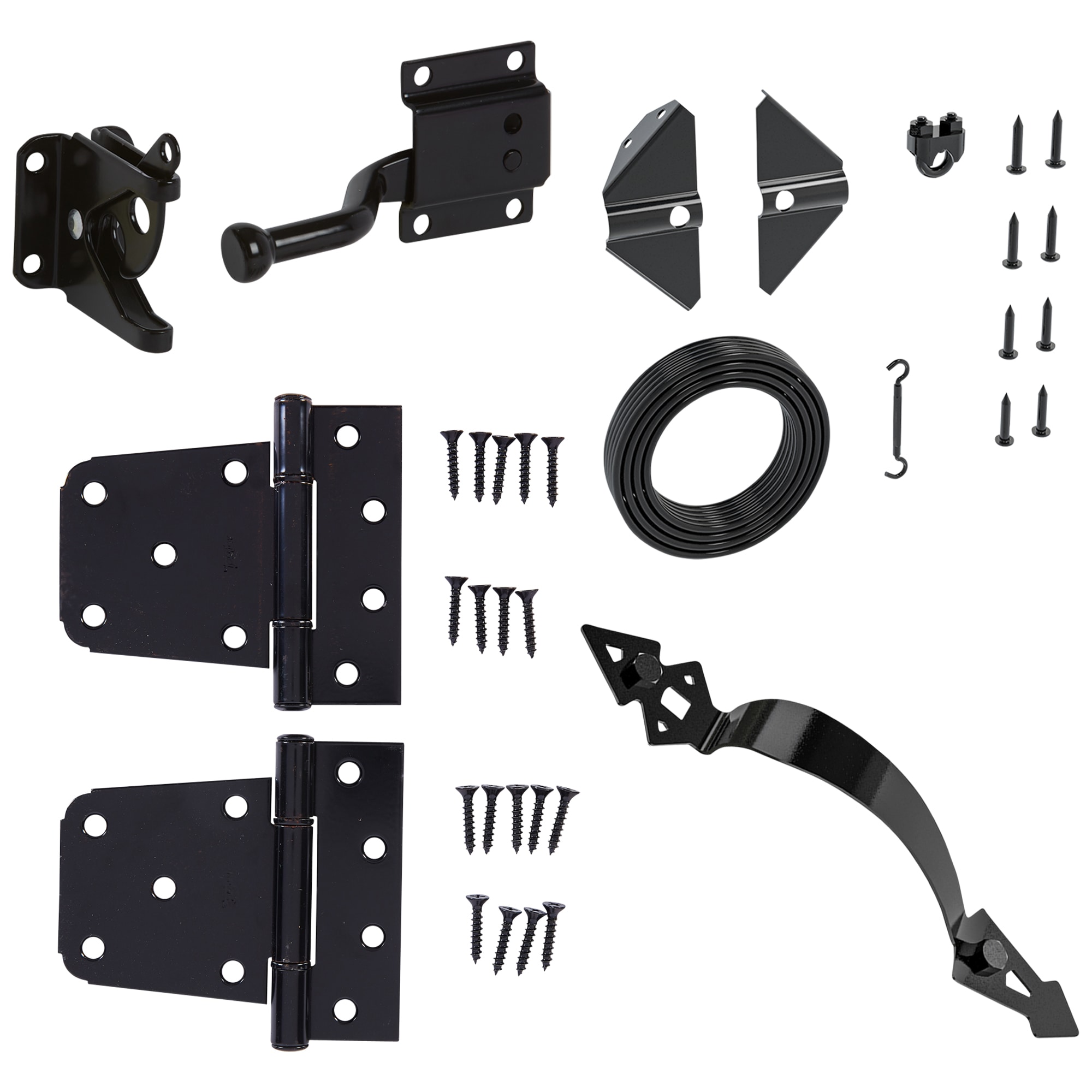 National Hardware Black Gate Kit with 3-1/2-in Hinges