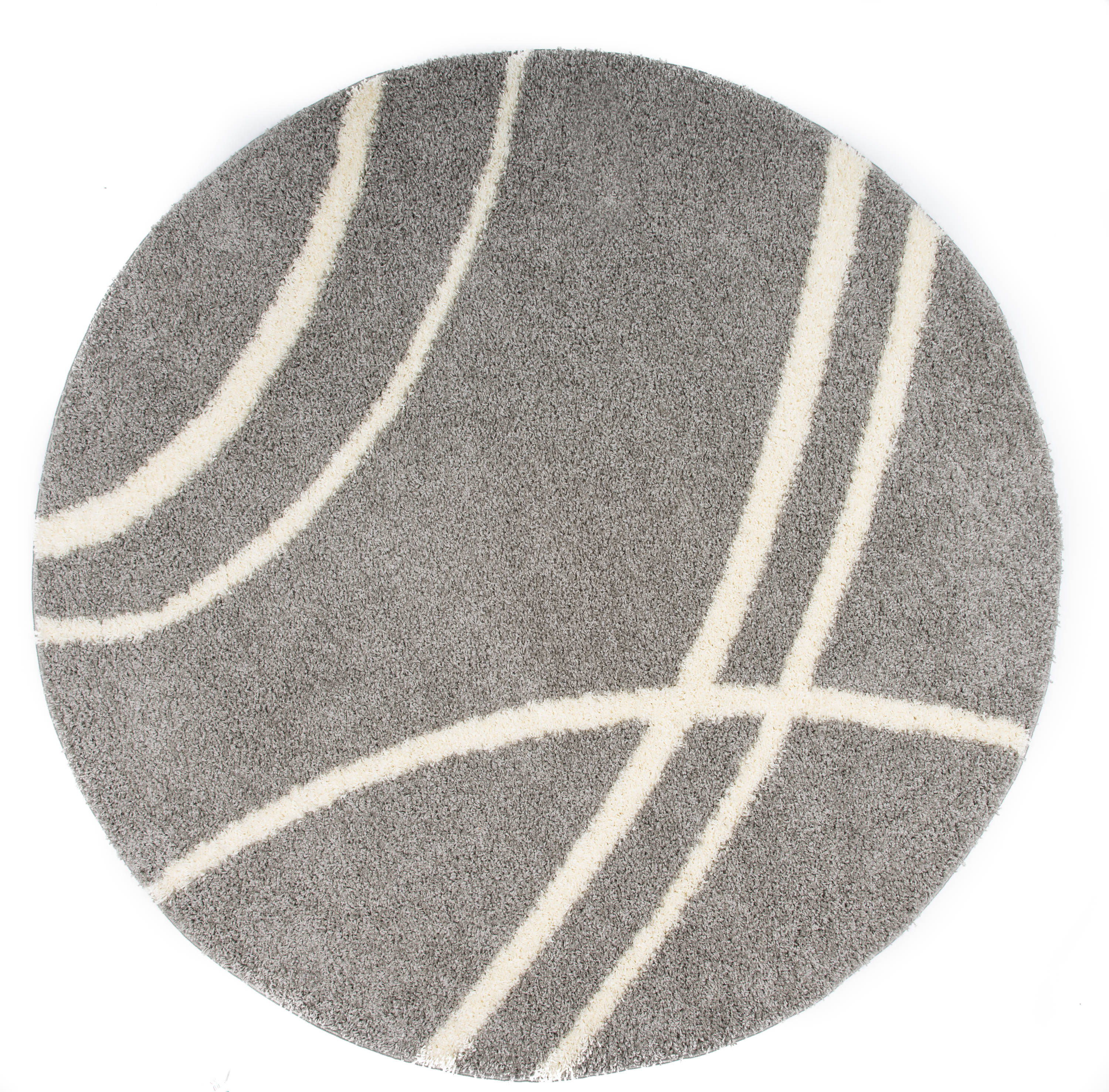 World Rug Gallery 2727GRAY2X3 Harbor Shag 2 x 3 (ft) Loomed Polypropylene L.Gray Rectangular Indoor Stripe Mid-Century Modern Area rug