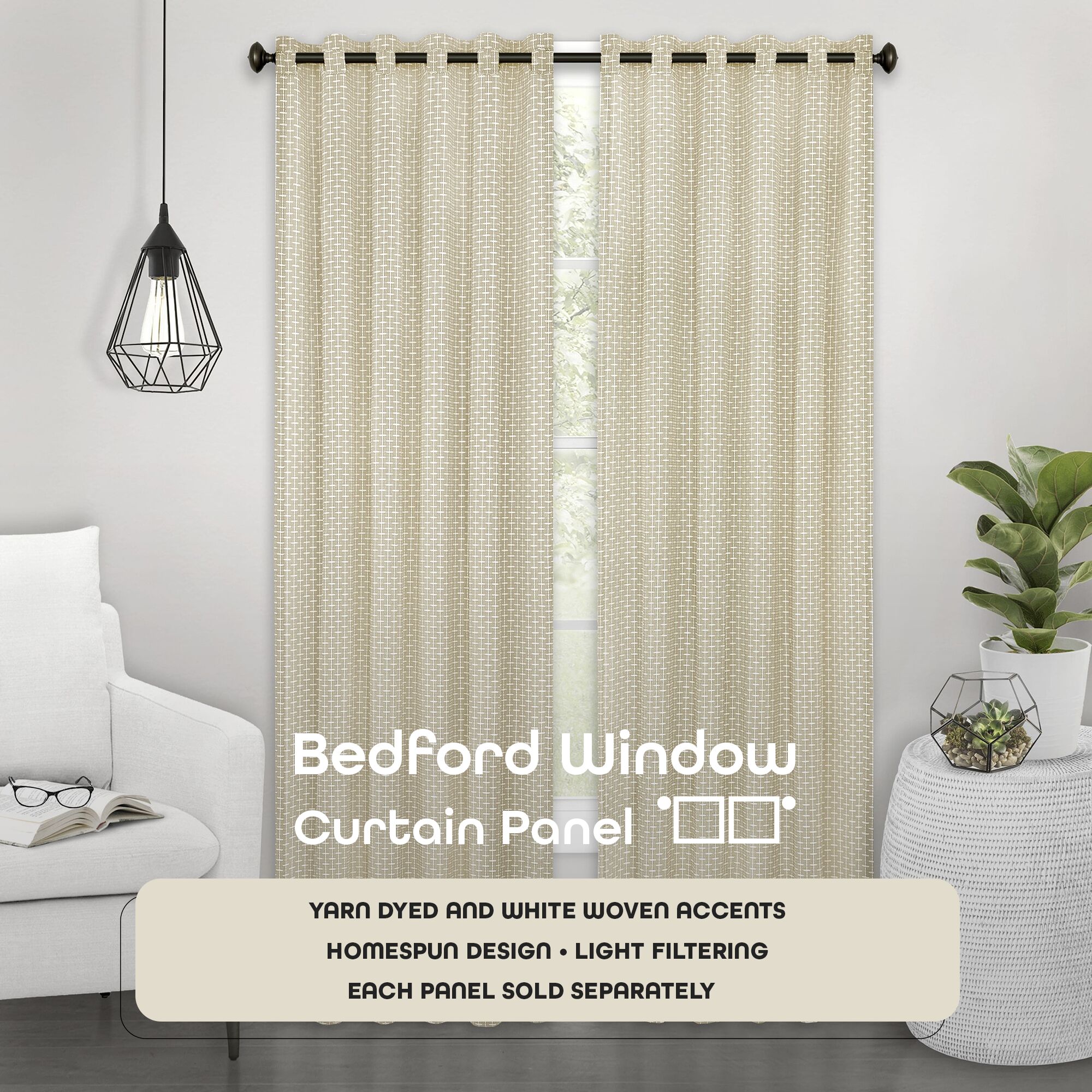 Energy Efficient Grommet-Top Homespun Insulated Curtains