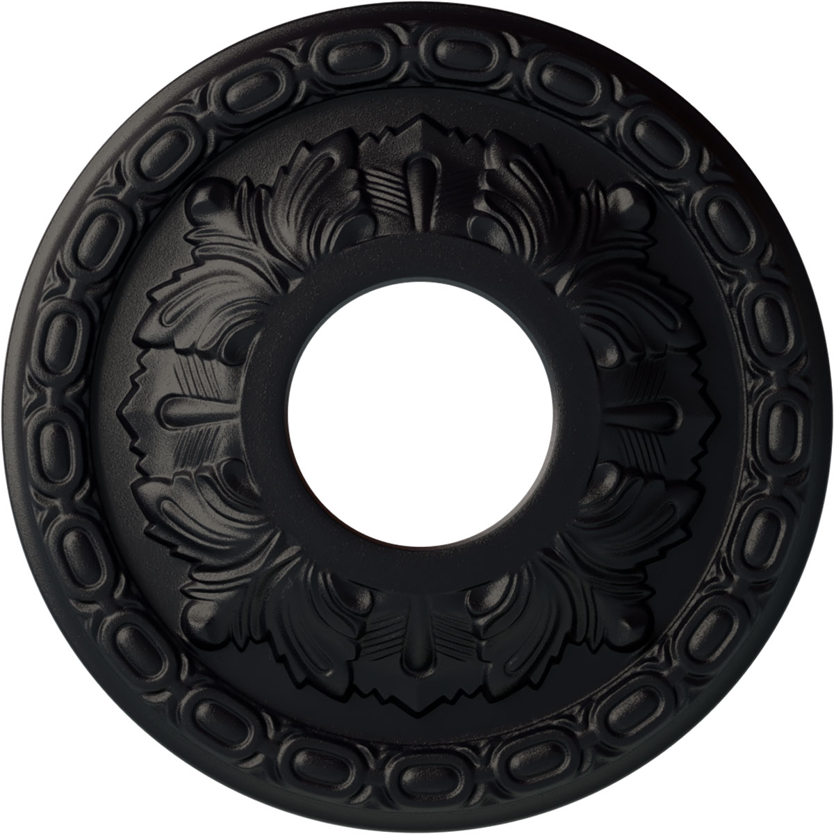 Ekena Millwork CM11LFSGS Leaf 11.375-in W x 11.375-in L Painted Steel Gray Polyurethane Whole Ceiling Medallion