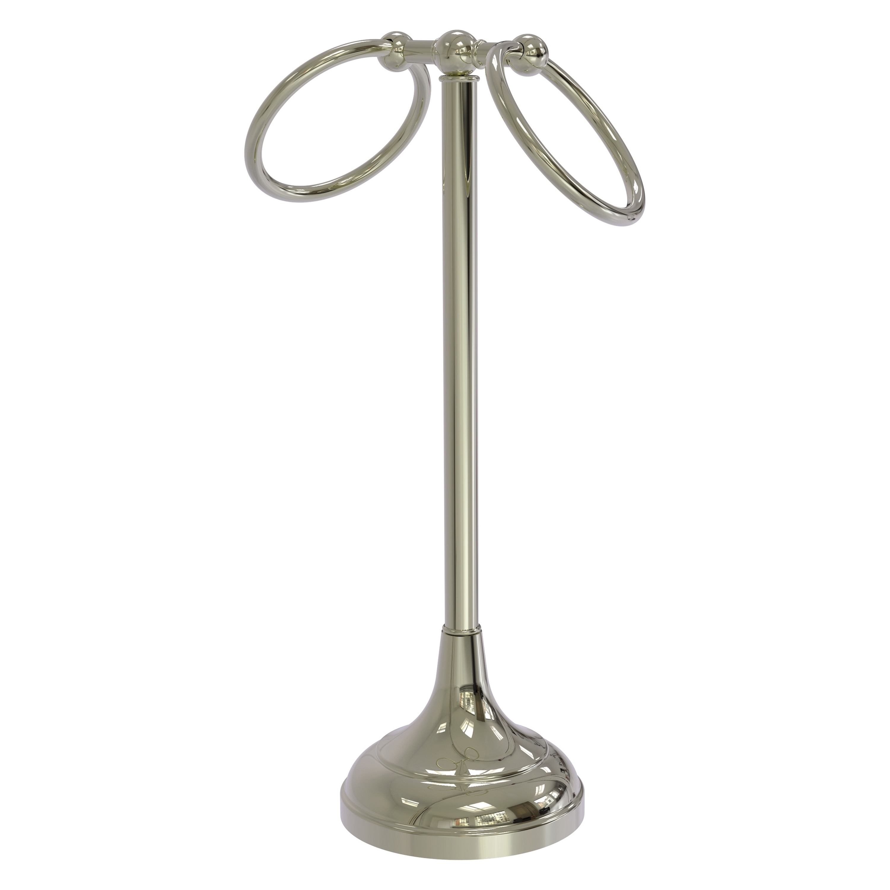 Allied Brass TR-12-PNI Tribecca Polished Nickel Freestanding countertop Double Towel Ring