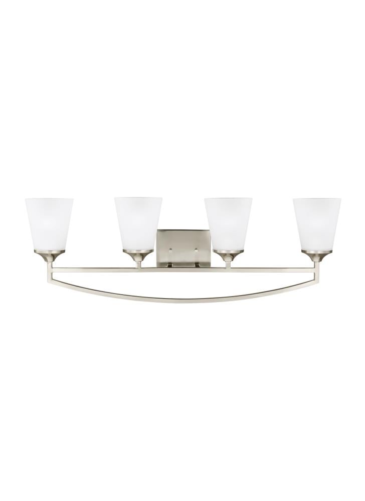 Generation Lighting 4424504-962 Hanford 33.5-in 4 -Light Brushed Nickel Transitional Vanity light