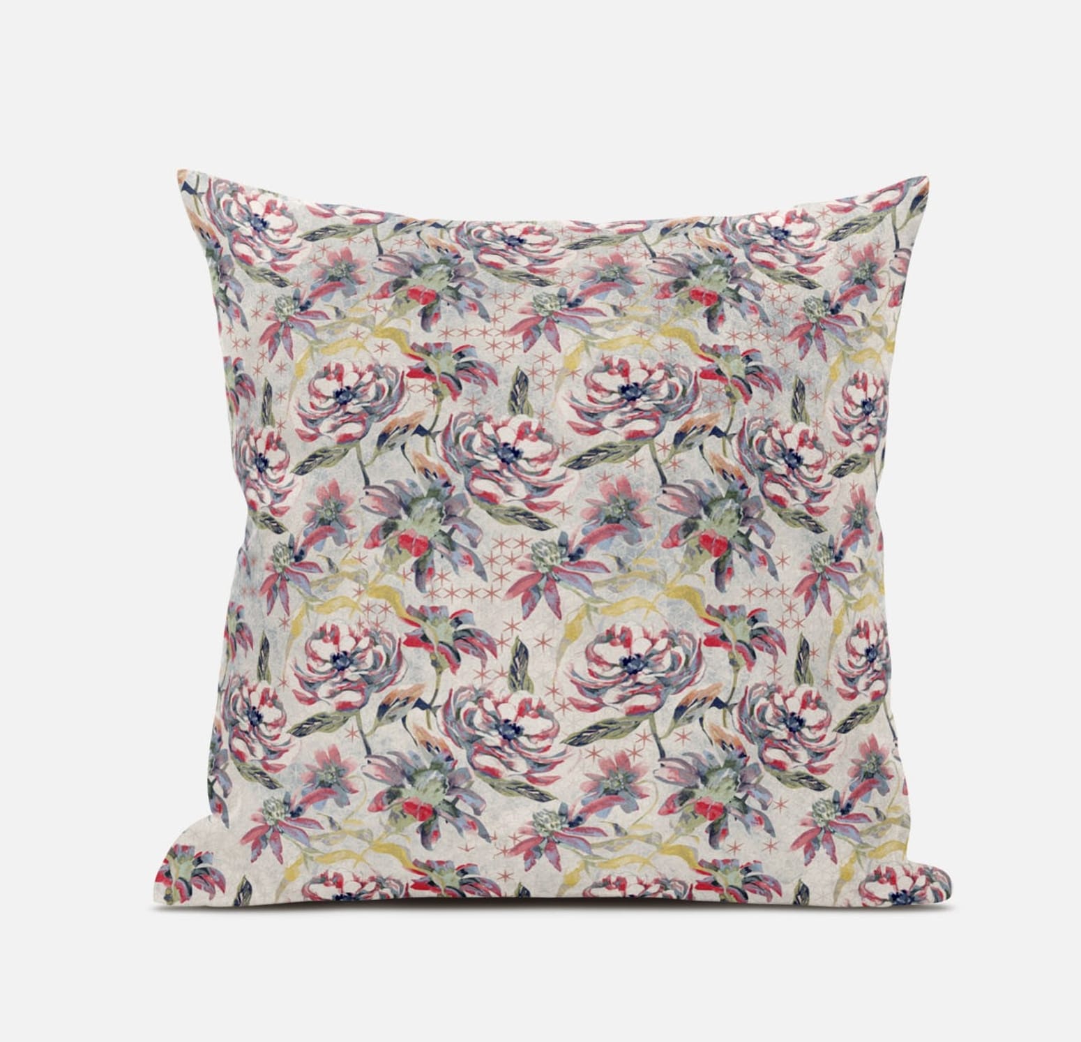 HomeRoots 4000411623 20-in x 20-in Pink and Yellow Square Indoor Decorative Pillow