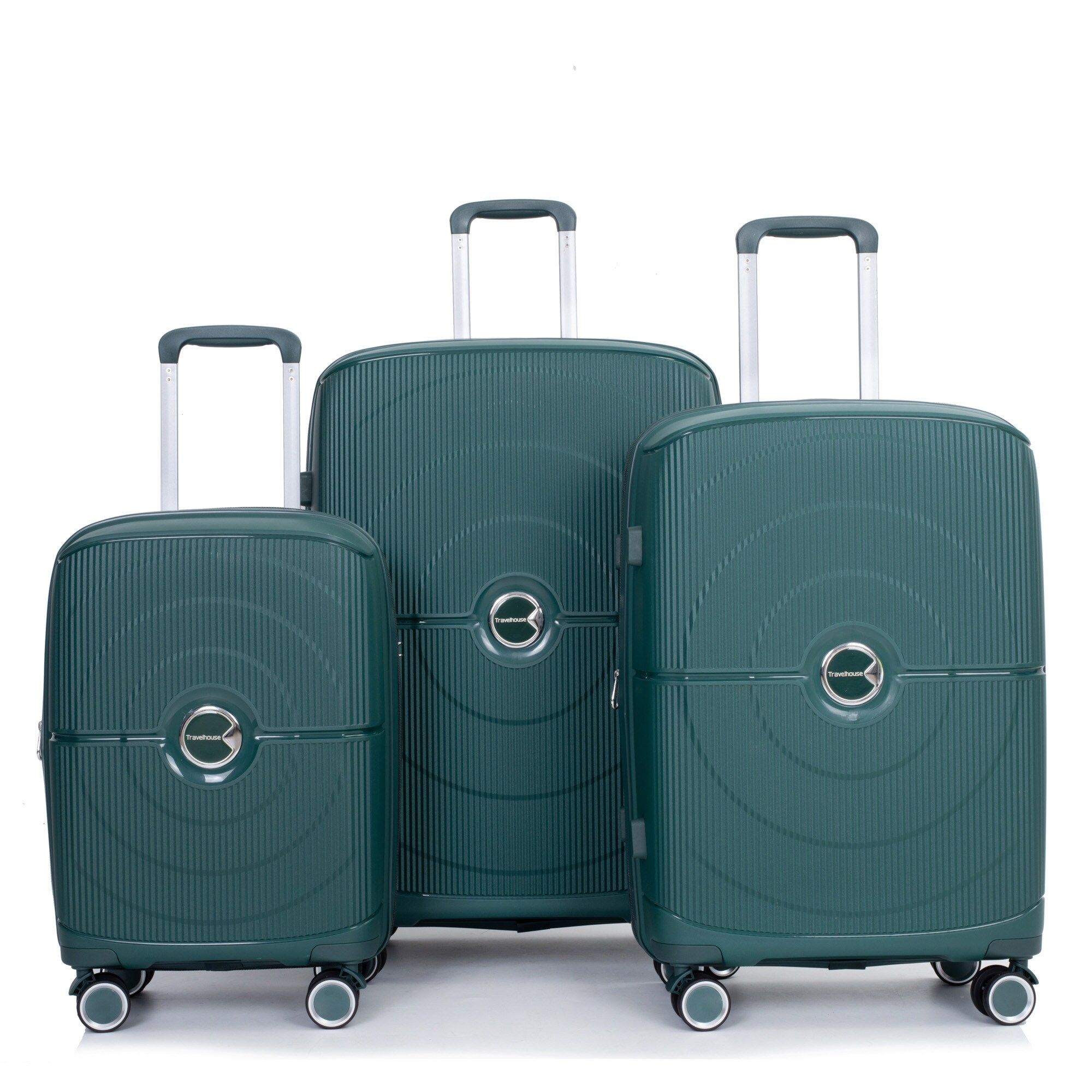 SINOFURN SYD9400021GN 19.3x12x29.1 Green Plastic Hardshell Suitcase set 3 -Bag