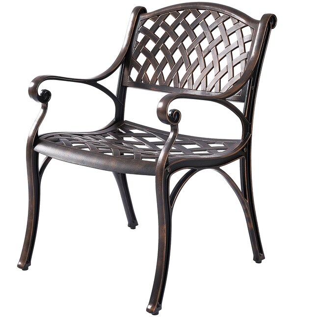 2 Oil Rubbed Bronze Metal Frame, Bronze Metal Outdoor Dining Chairs