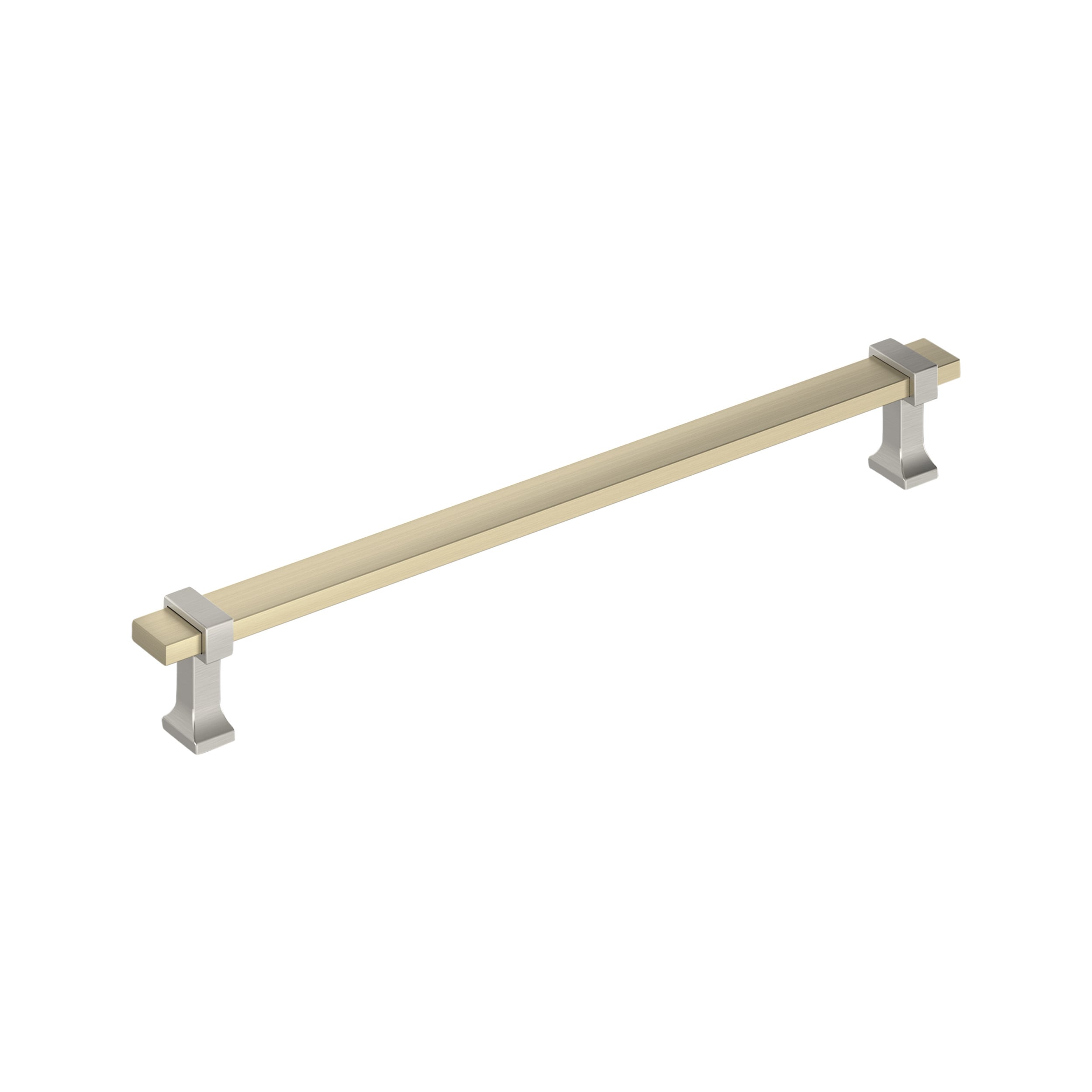 Amerock BP37084BBZG10 Overton 12-in , 305mm Center to Center Golden Champagne/Satin Nickel Rectangular Bar Appliance Drawer Pulls
