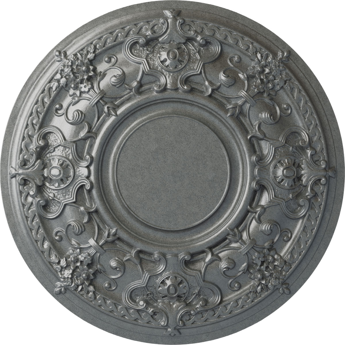 Ekena Millwork CM32JAPLS Jackson 32.75-in W x 32.75-in L Painted Platinum Polyurethane Whole Ceiling Medallion