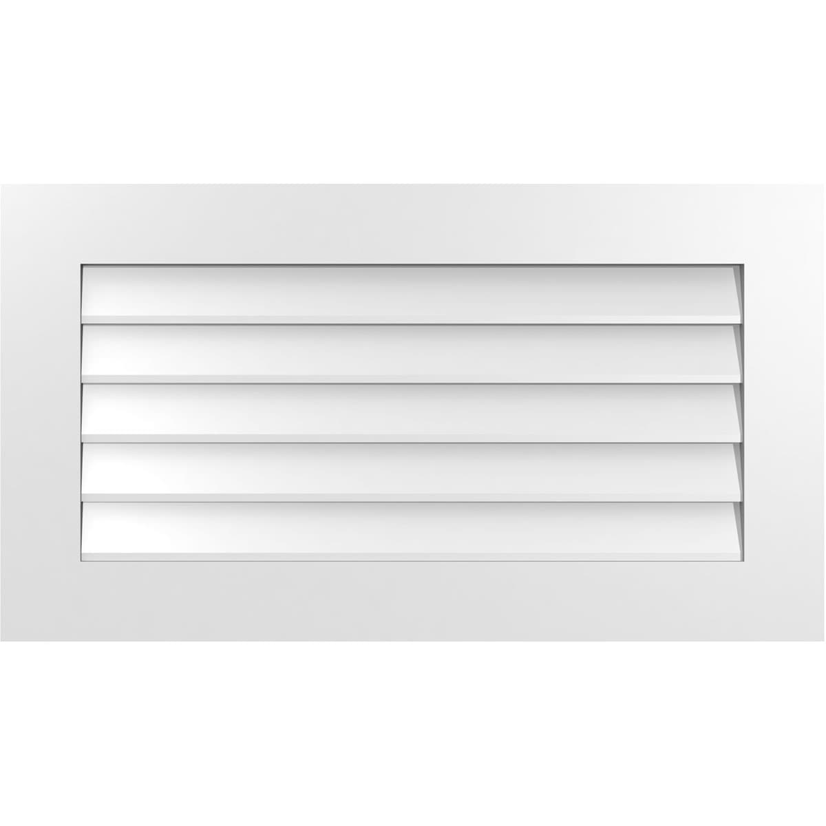 Ekena Millwork GVPVE36X2001SN 36-Inches x 20-Inches Off-white Rectangle PVC Gable Louver Vent