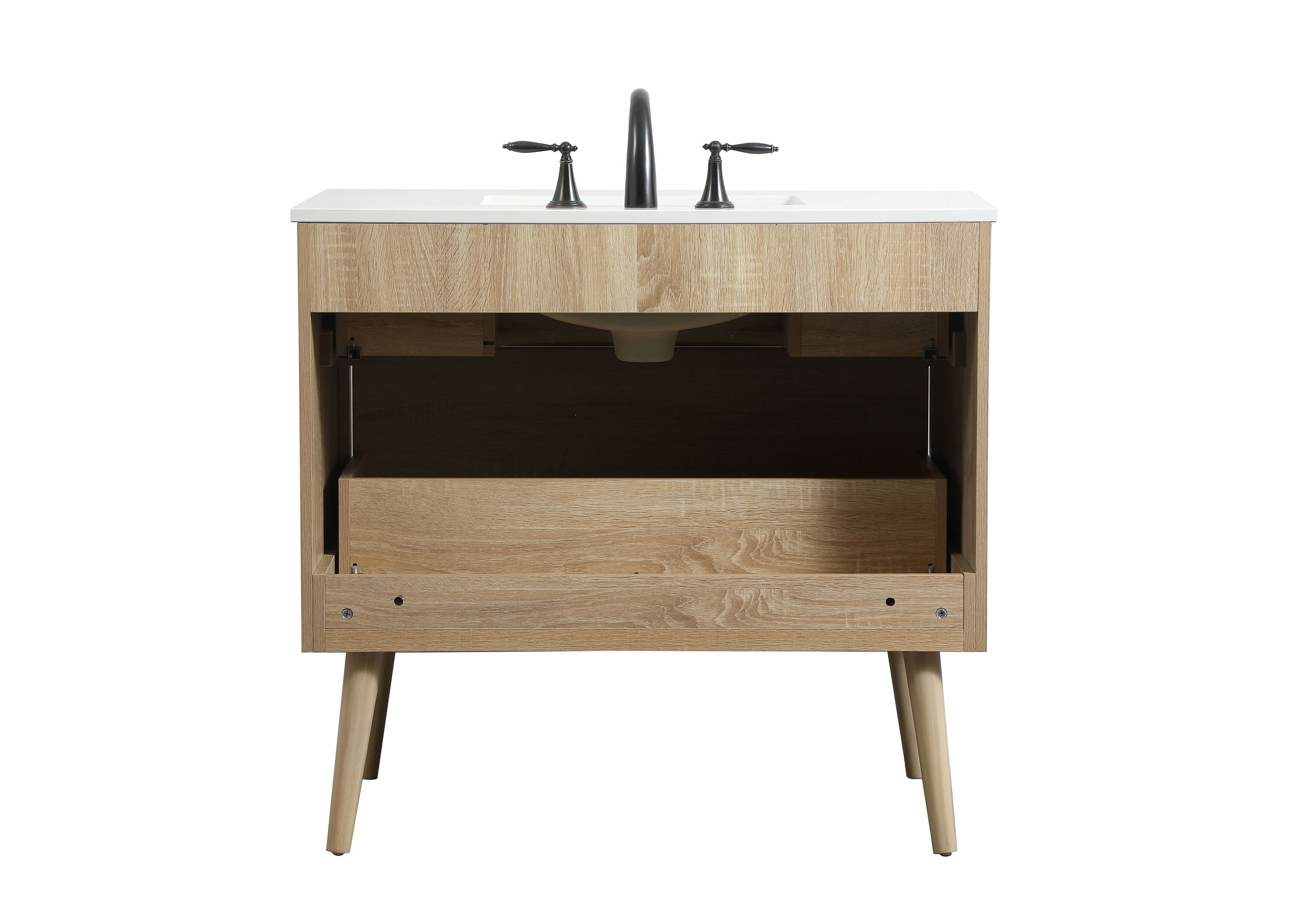 Project Source Unfinished 36-in Natural Rustic Oak Bathroom Vanity