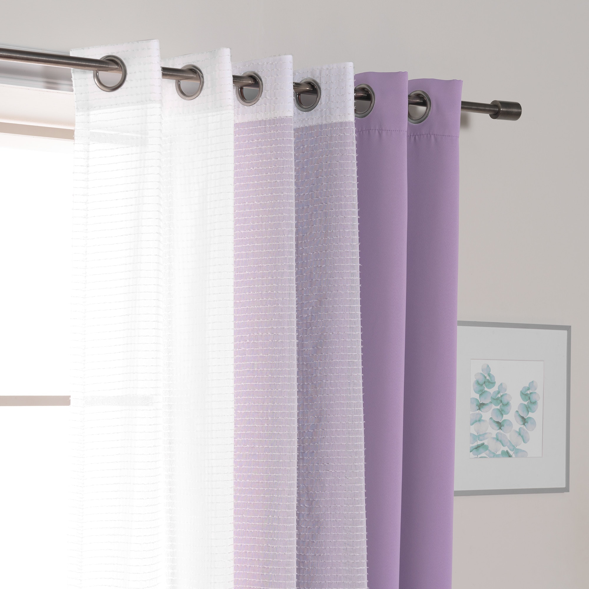 Best Home Fashion MM-STRIPE-84-LAV curtains - View #4