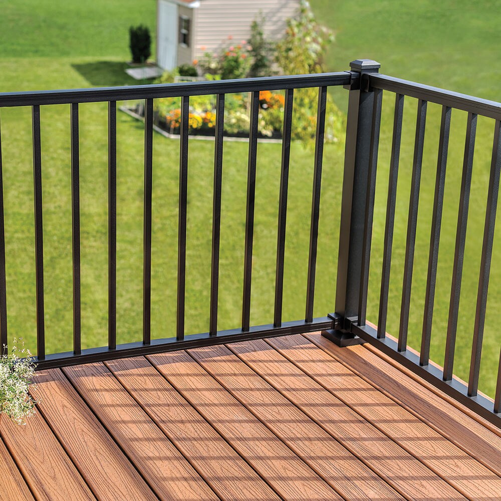 Trex Trex Signature 8-ft x 1.75-in x 36-in Charcoal Black Aluminum Deck  Rail Kit in the Deck Railing Systems department at