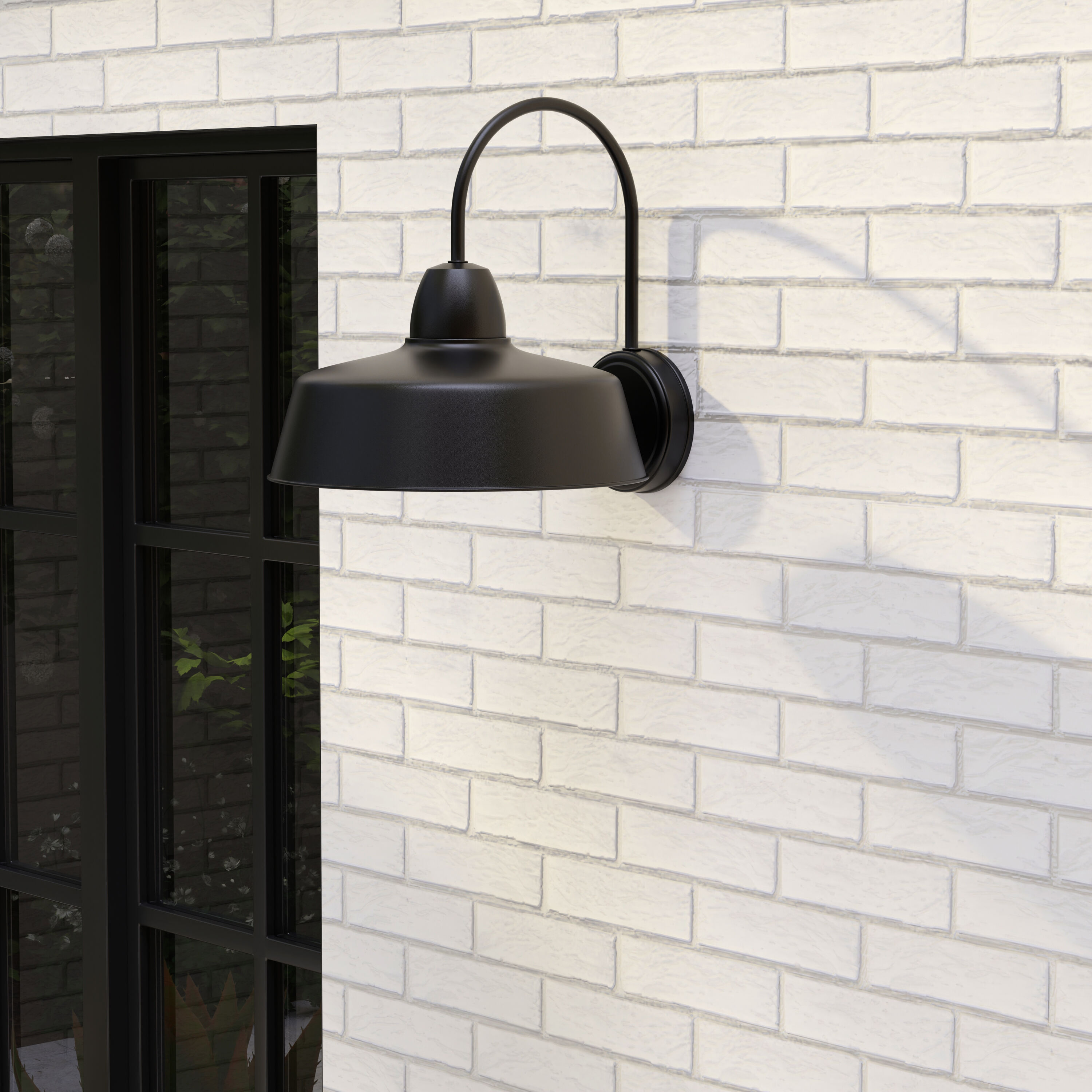 Project Source WLM141MBK Oakdale 1 -Light 12.2-in H Matte Black Hardwired Dark Sky Outdoor Wall Light