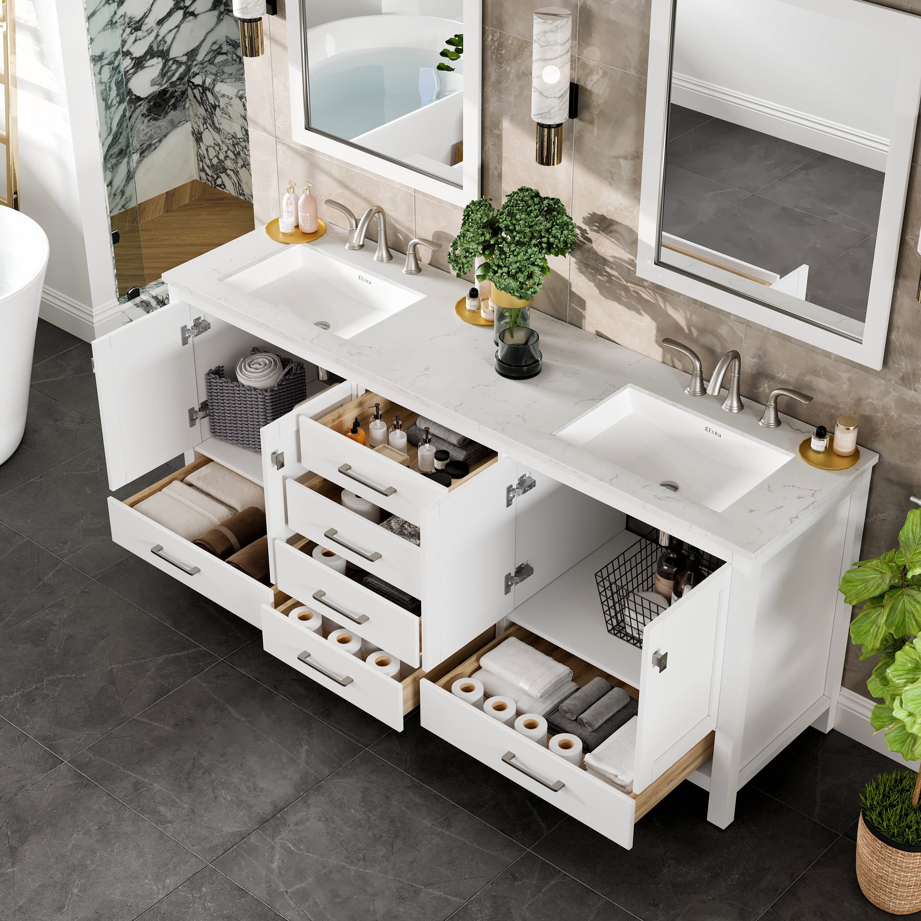 Eviva EVVN412-78WH Bath-Vanity-Combo - View #6