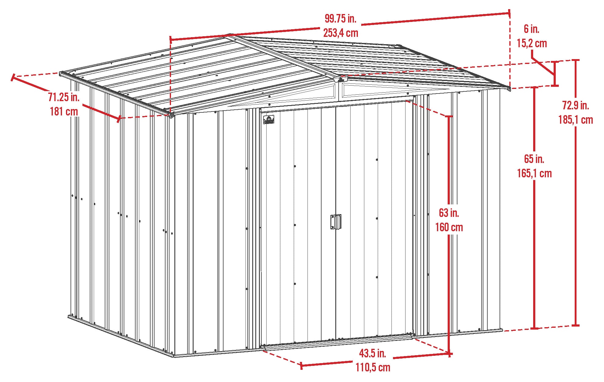 Arrow ASG86OT Metal-Storage-Buildings-Sheds - View #3
