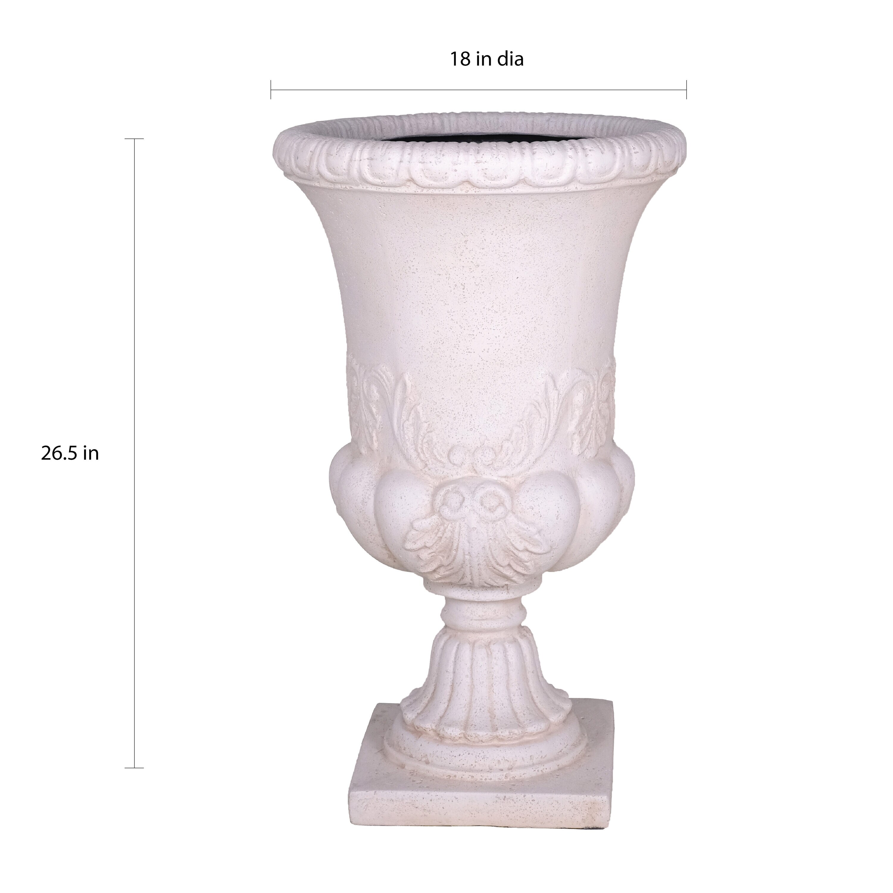 MPG Planters MPG Planters 26.5 in. H. Light Aged White Cast Stone ...