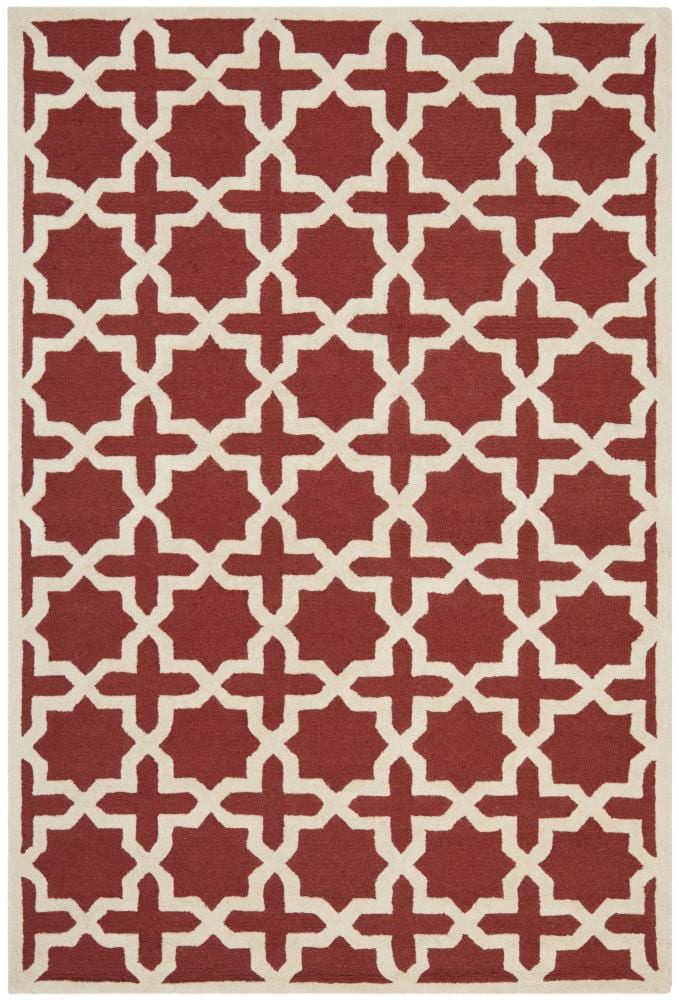 Safavieh CAM125L-5 Cambridge Marakesh 5 x 8 (ft) Tufted Wool Rust/Ivory Rectangular Indoor Abstract Area rug