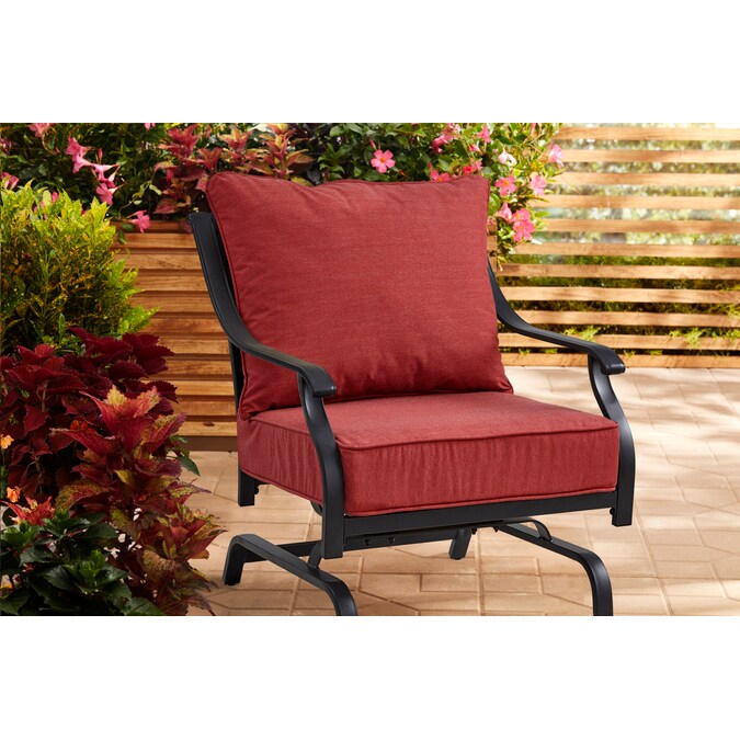Allen Roth 2 Piece Red Canvas Deep Seat Patio Chair Cushion In The Furniture Cushions Department At Com - Allen And Roth Red Patio Cushions