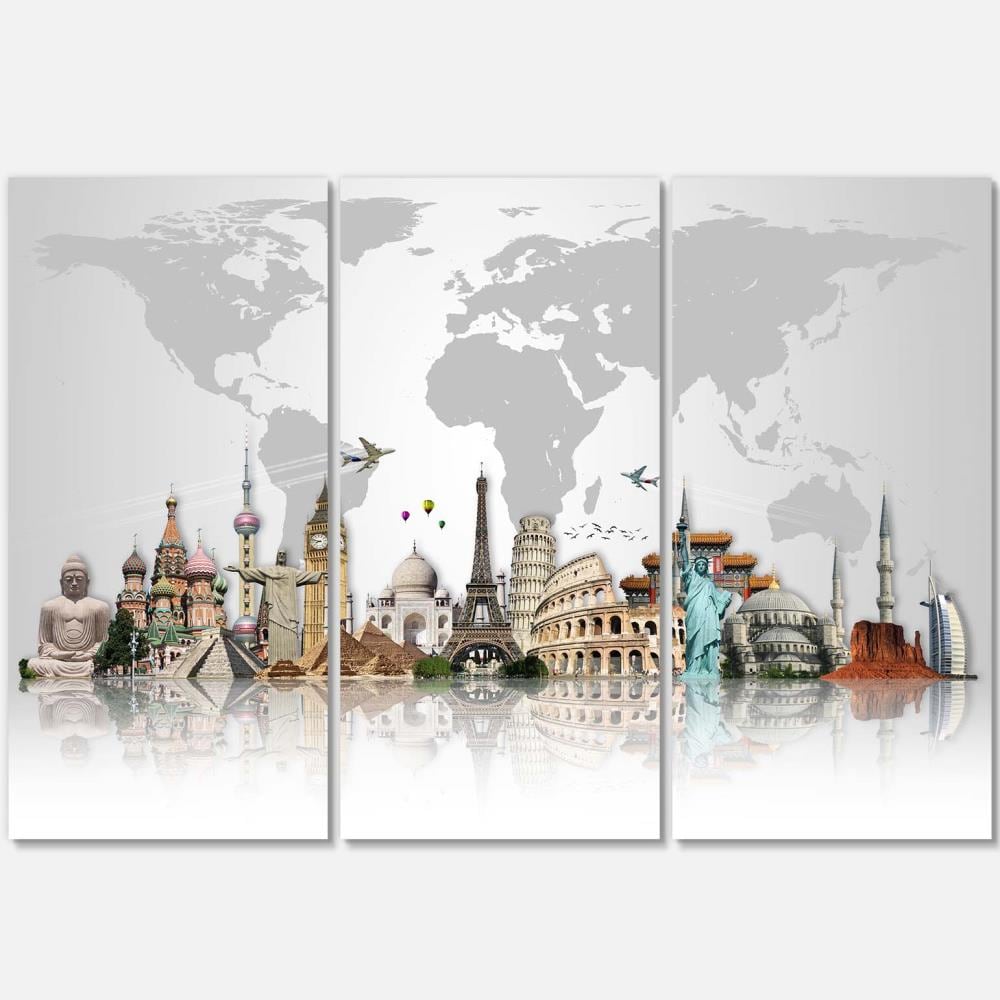 Designart PT9272-3P 28-Inches H x 36-Inches W Landscape Canvas Print