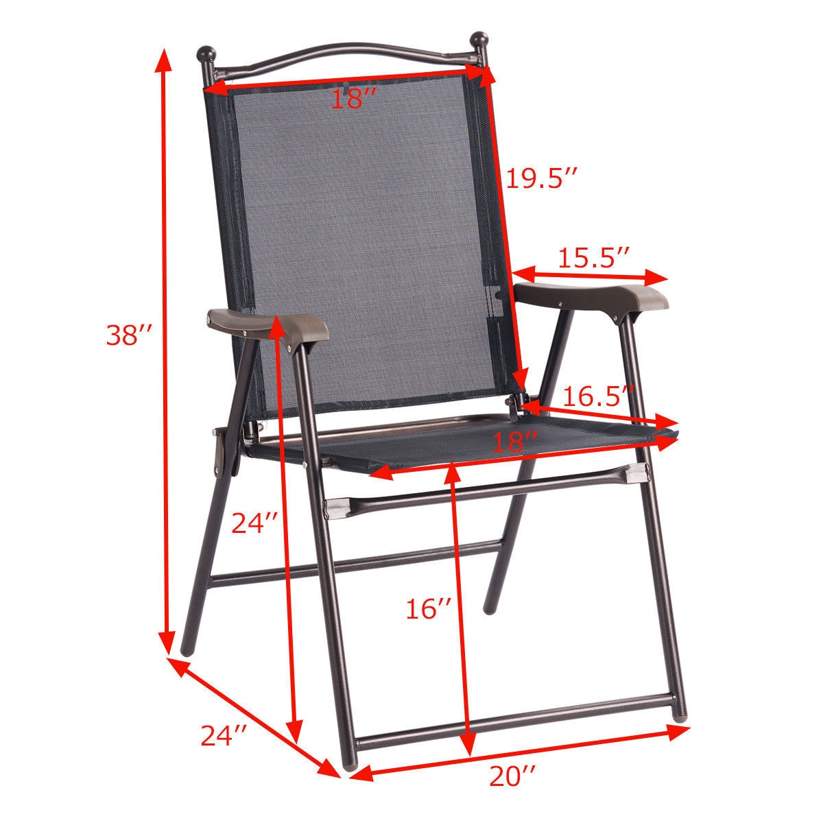 Costway 2 Black Steel Frame Stationary Balcony Chair with Black Solid ...