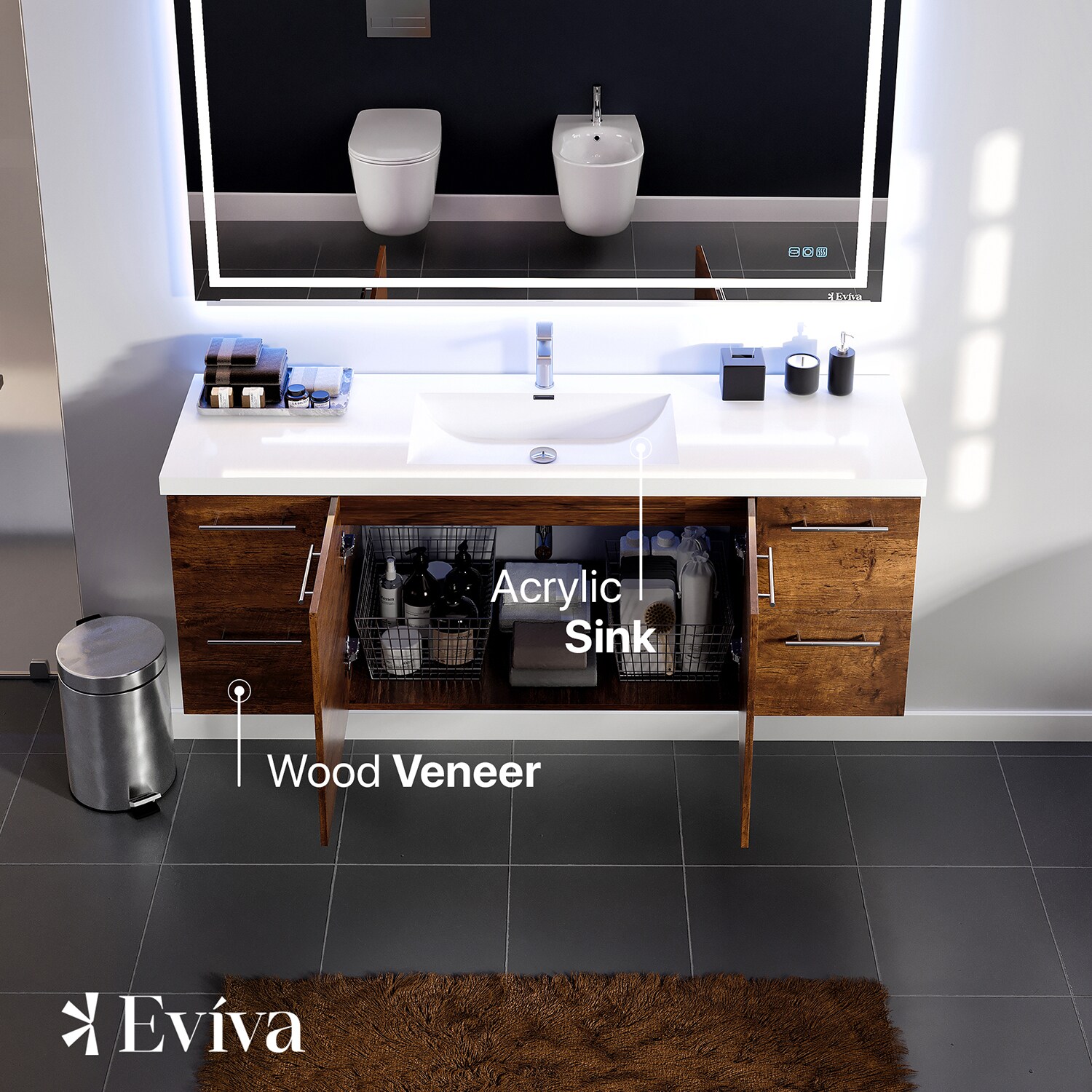 Eviva EVVN402-60RSWD Bath-Vanity-Combo - View #3