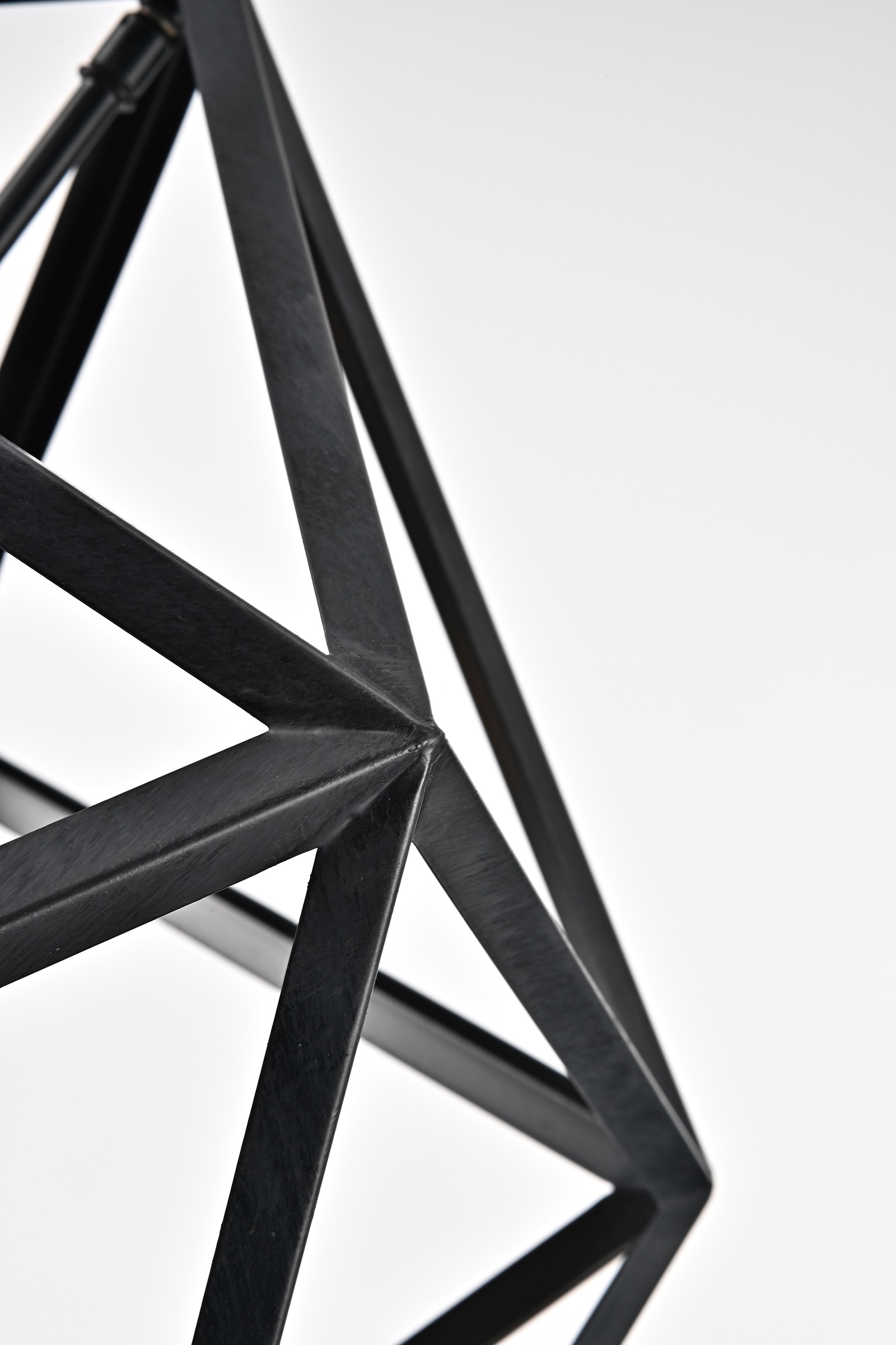 Antique Black Geometric Cage Chandelier with Glass Shades