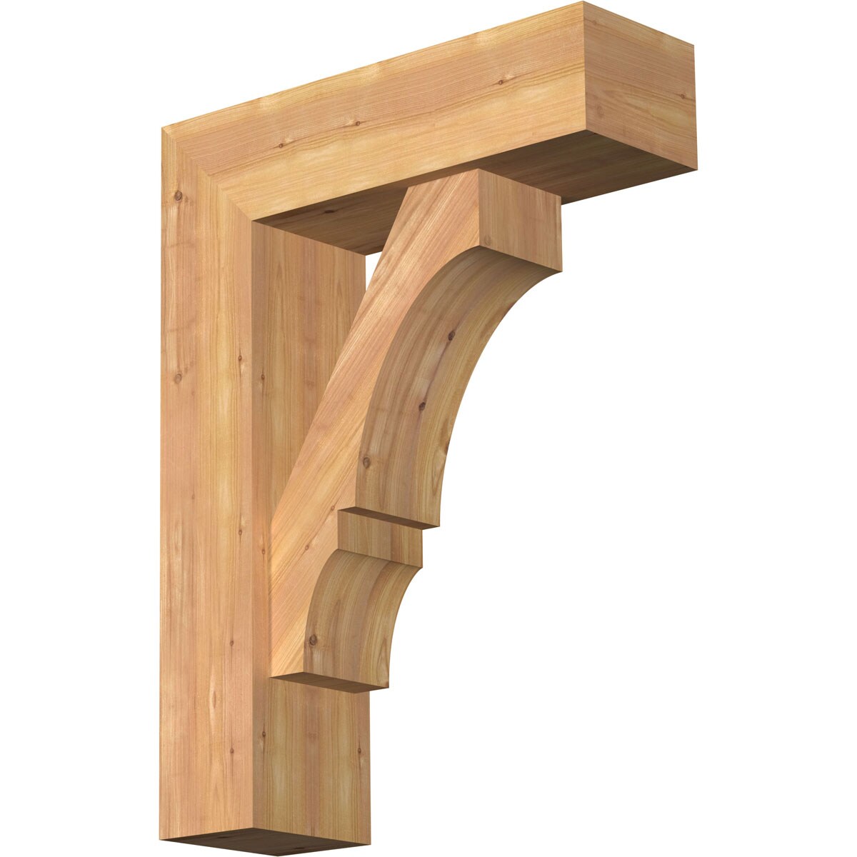 Ekena Millwork 1461976 Balboa Block Smooth Bracket with Offset Brace 7-1/2-in x 24-in x 32-in Western red cedar Brown Wood Standard bracket