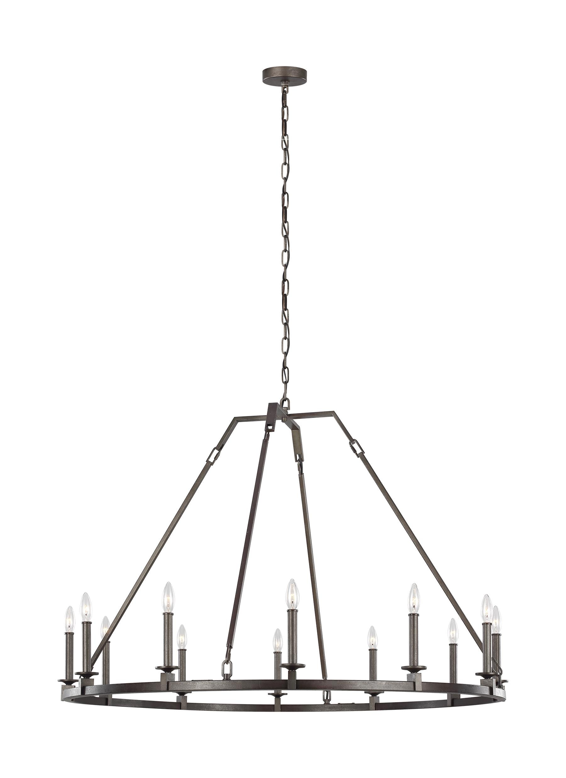 Generation Lighting F3216/12SMS Landen 12 -Light Steel Transitional For Use in Bathrooms, Bedrooms, Dining Rooms, Foyers, Kitchens, Living Rooms Chandelier