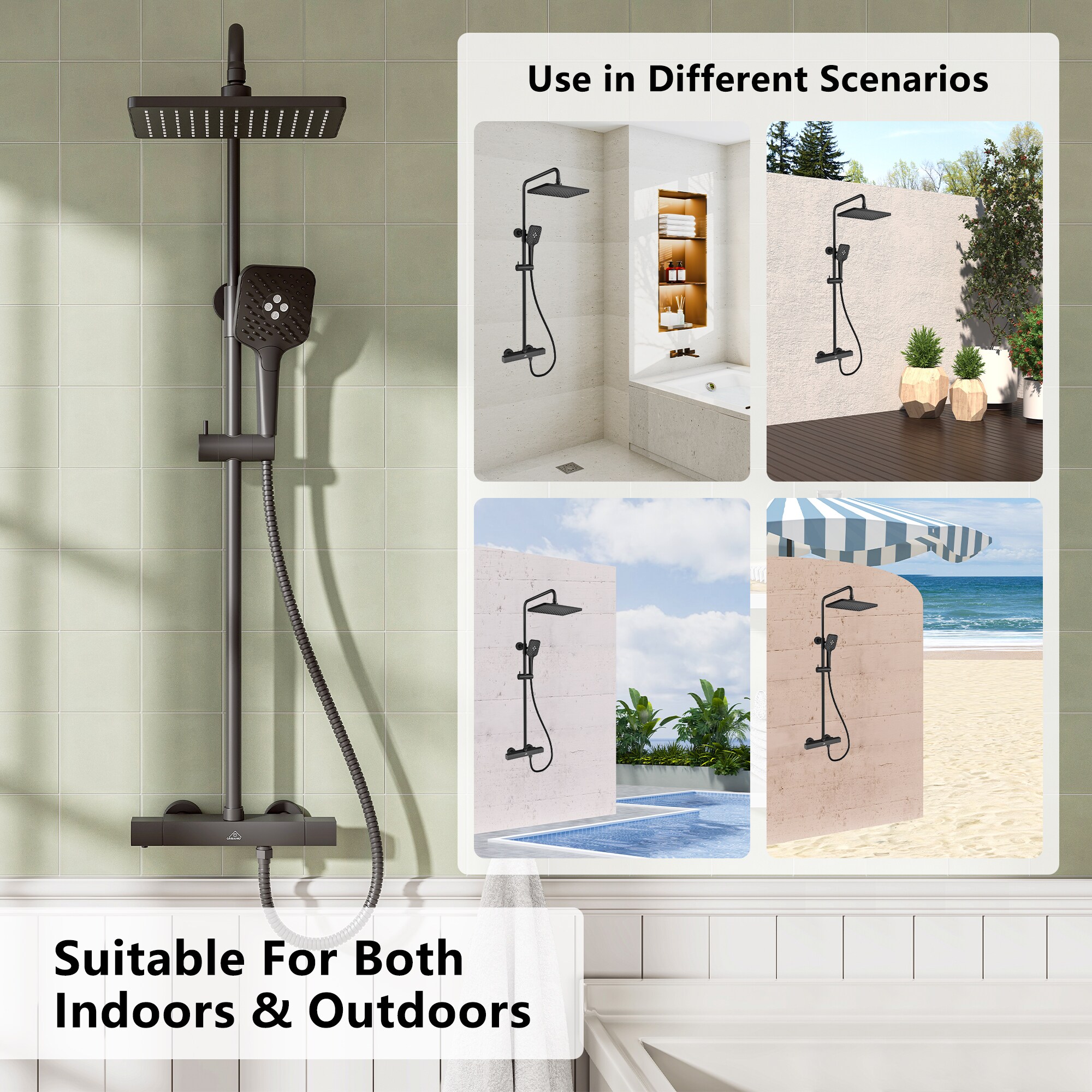 CASAINC HM-T103-RE-MB Showerhead-Bar-Panels - View #6