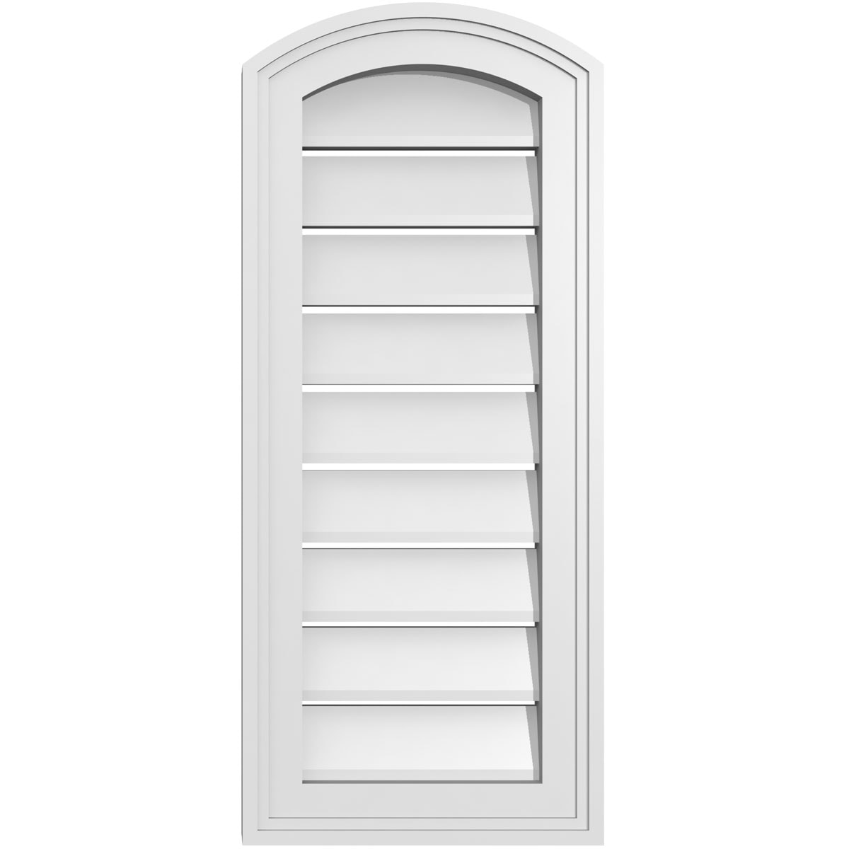 Ekena Millwork GVPAR12X2802SF 12-Inches x 28-Inches Off-white Round top PVC Gable Louver Vent