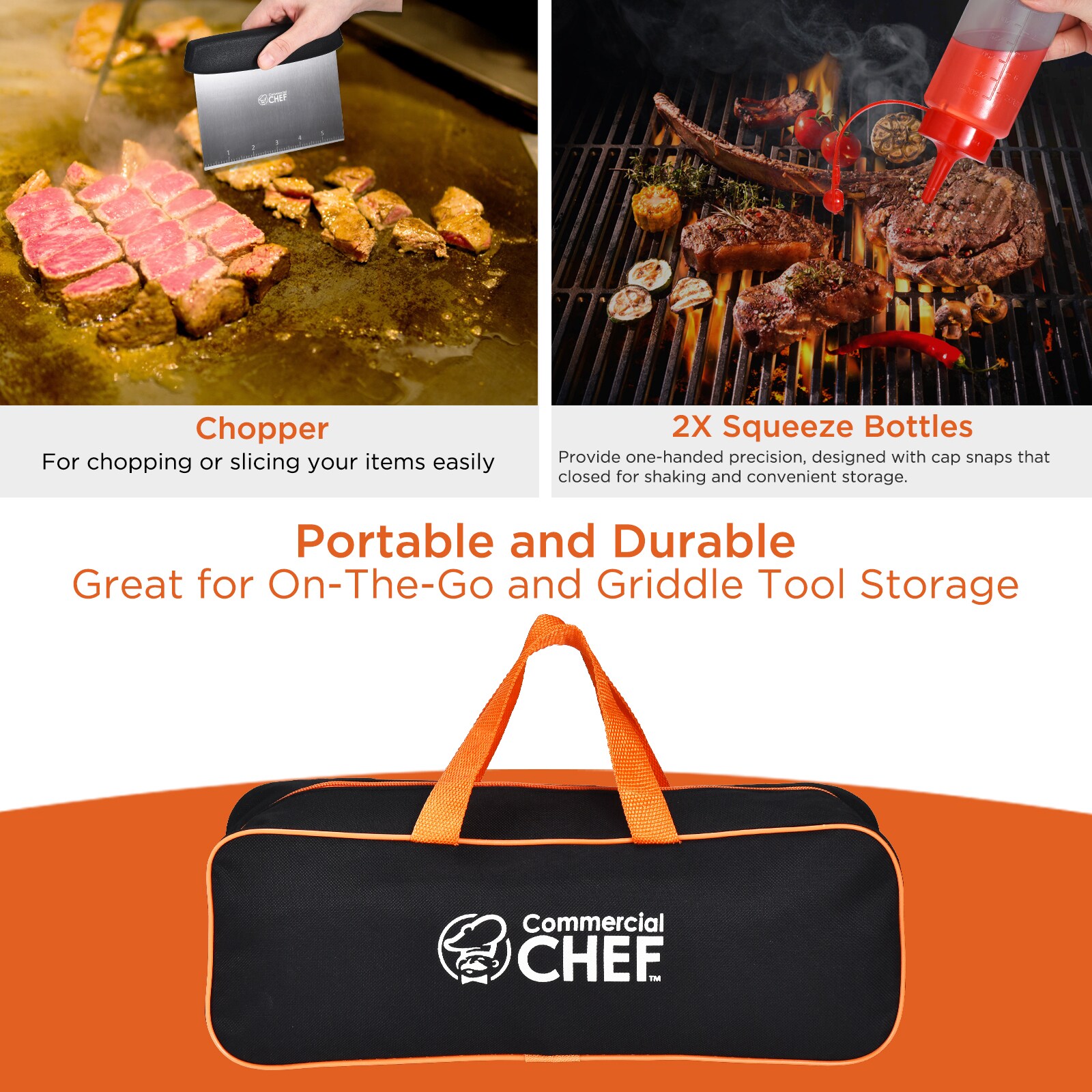 Commercial Chef Professional BBQ Accessory Kit 25-Pack Stainless