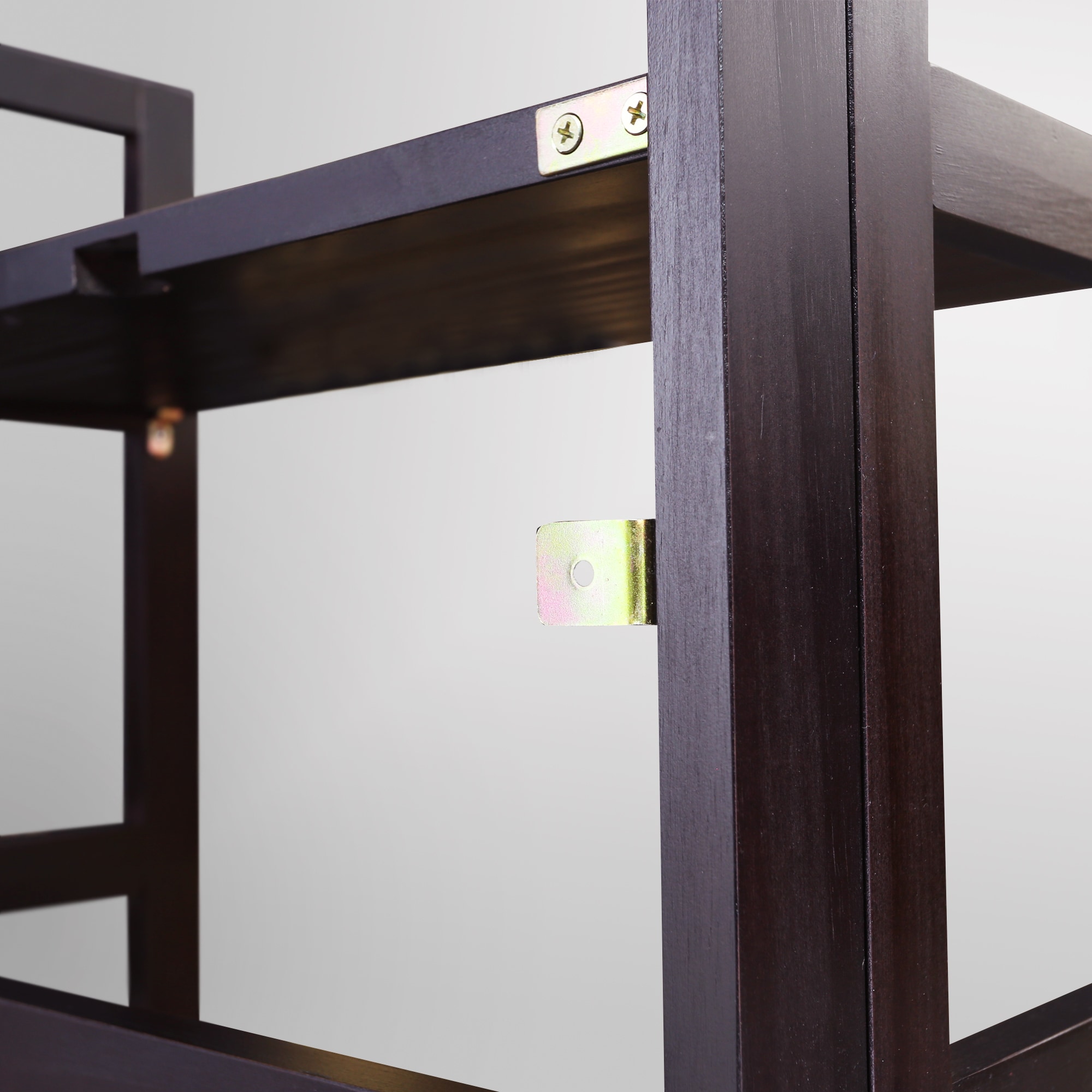 Mission Casual Espresso Solid Pine 3-Shelf Folding Bookcase