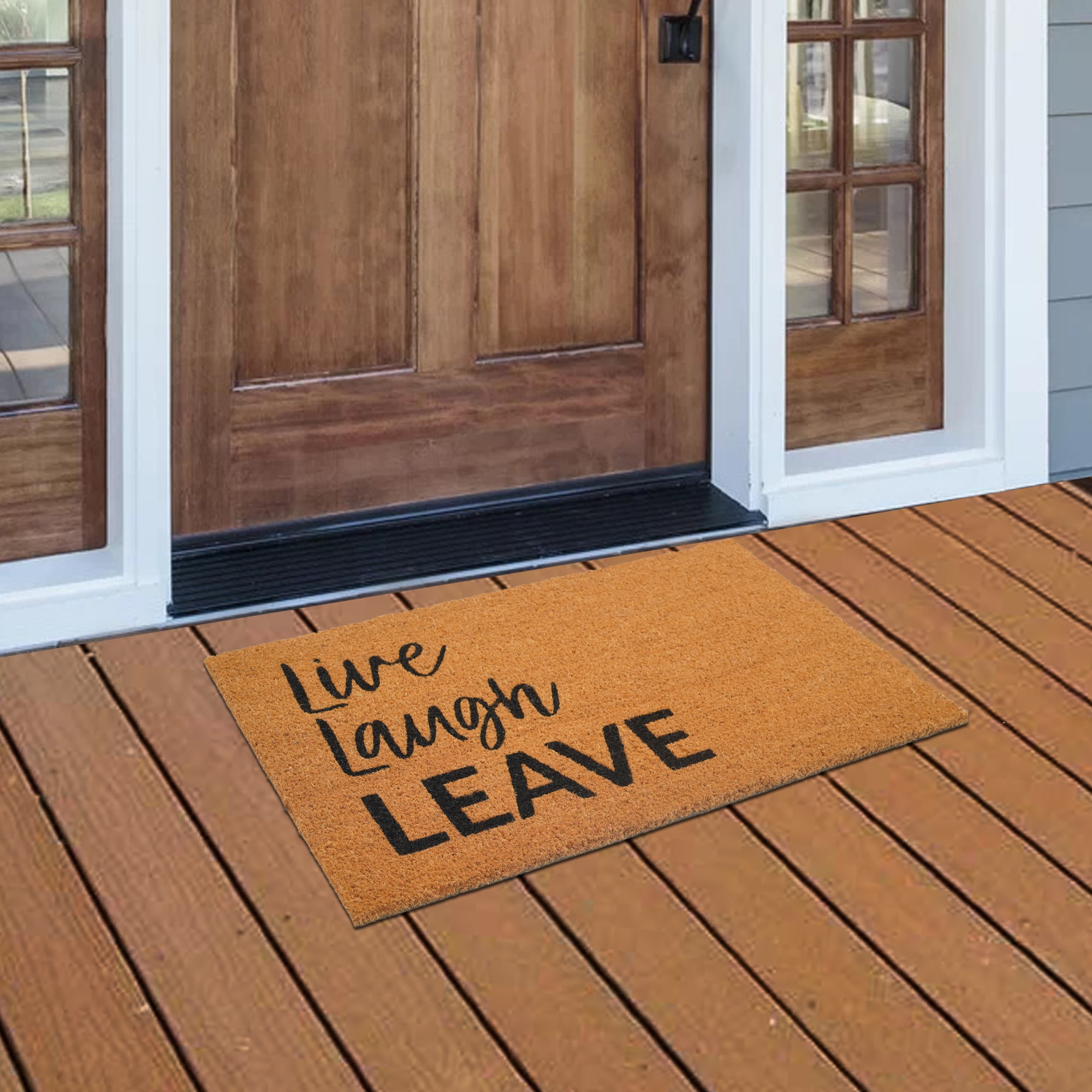 Style Selections 1-1/2-ft x 2-1/2-ft Black Rectangular Indoor Door Mat