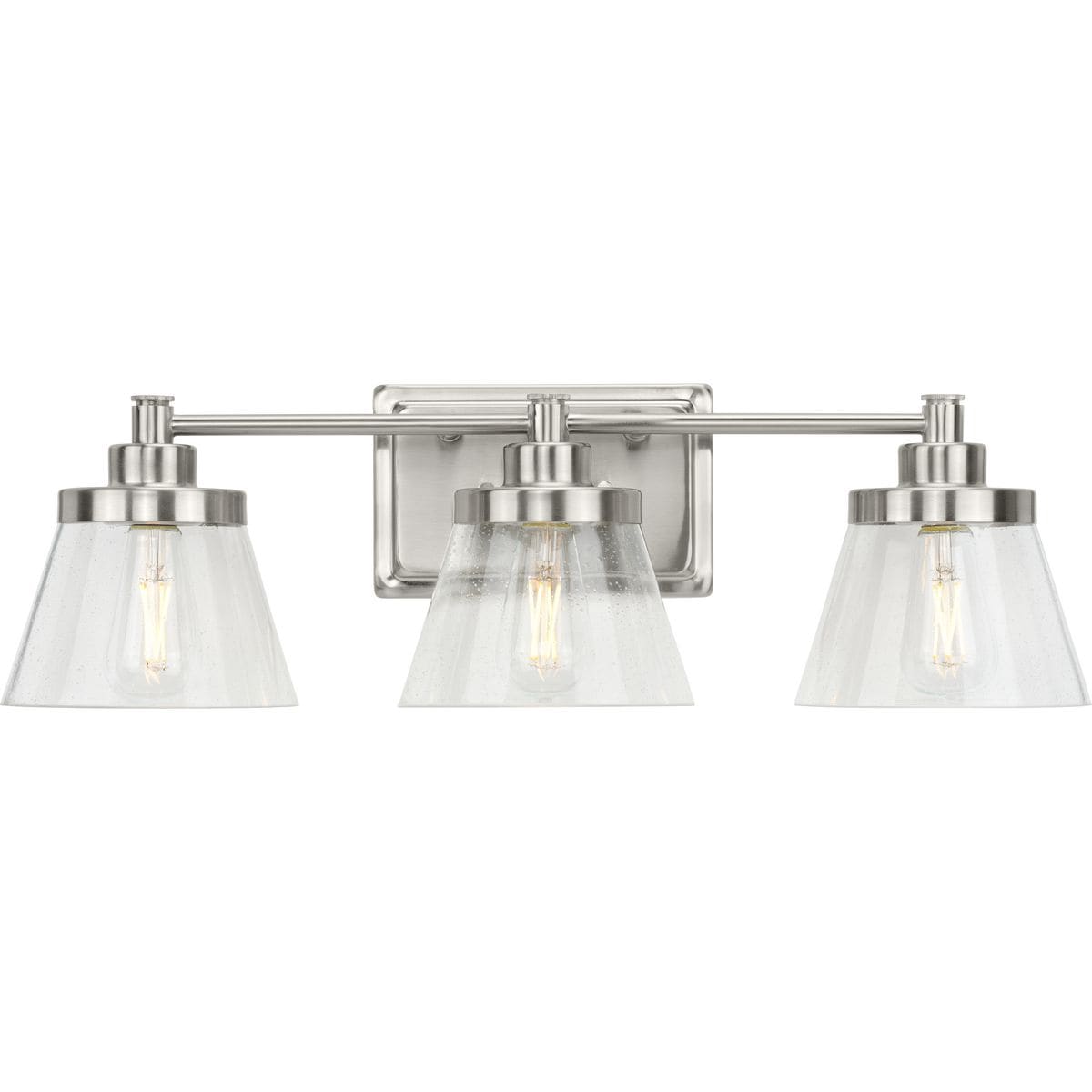 Progress Lighting Hinton 24.5-in 3-Light Brushed Nickel Farmhouse ...