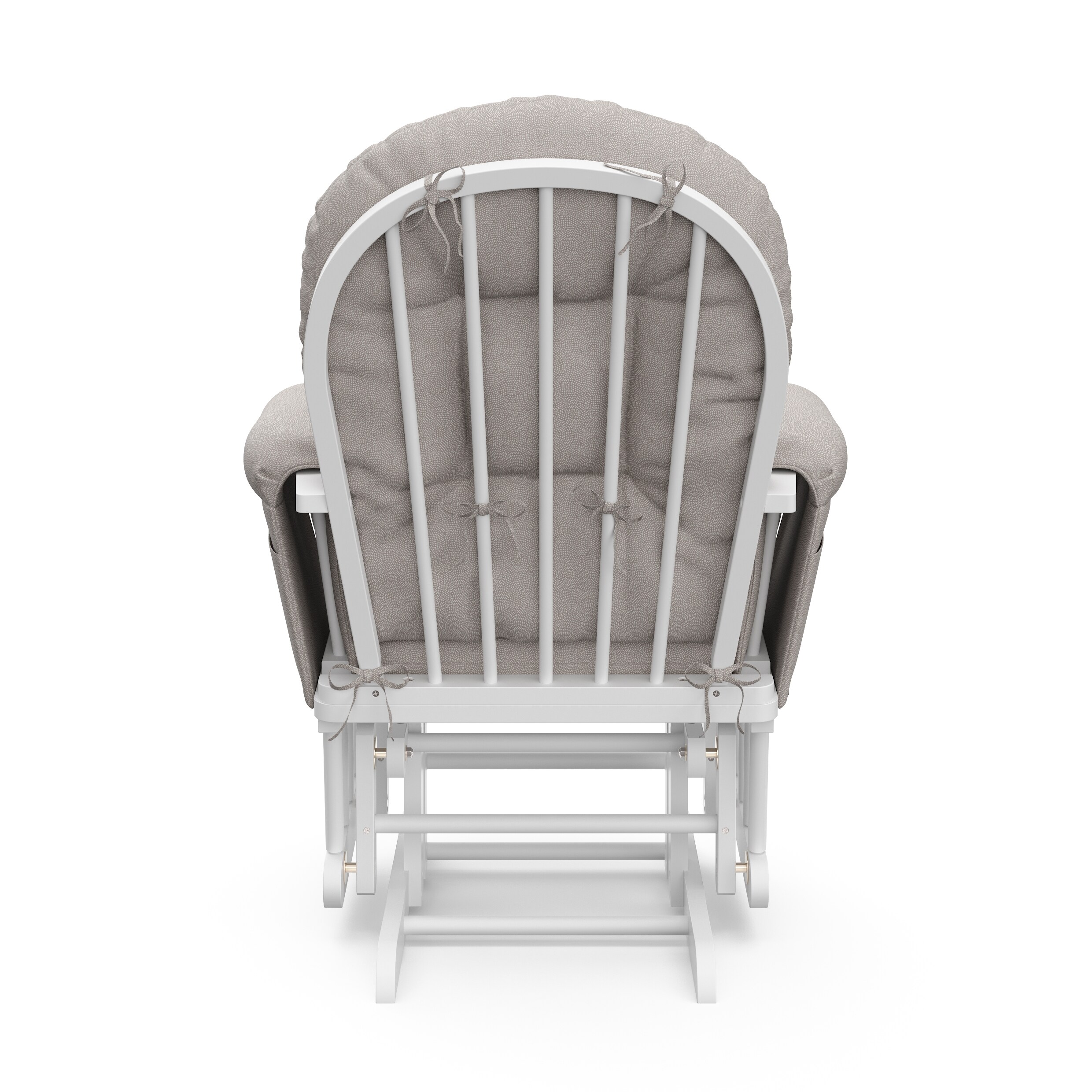White and Taupe Swirl Glider with Ottoman Set