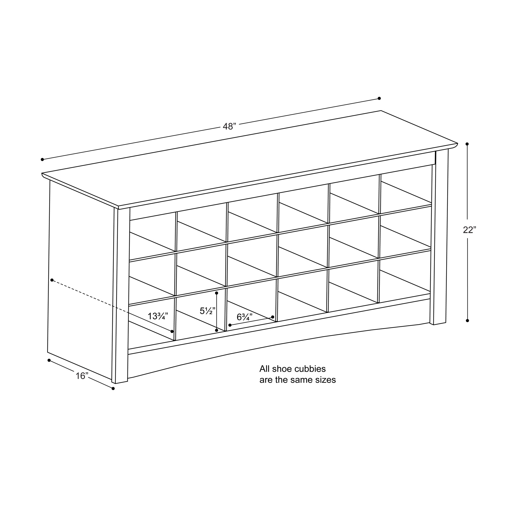 Prepac Space Saving 36-Cubby Shoe Cabinet, Espresso