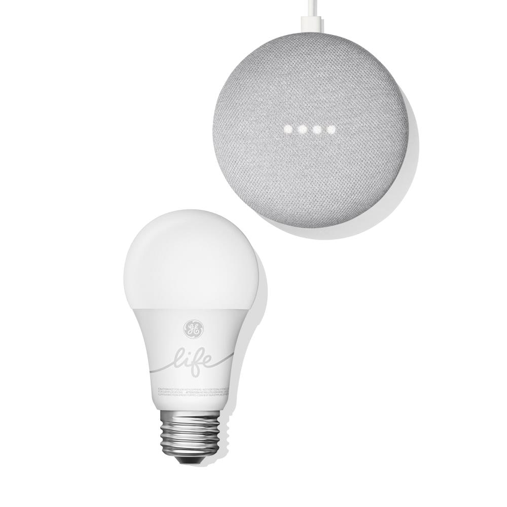 NEW Google Home Mini Smart Light Starter Kit with Google Assistant Speaker Chalk 
