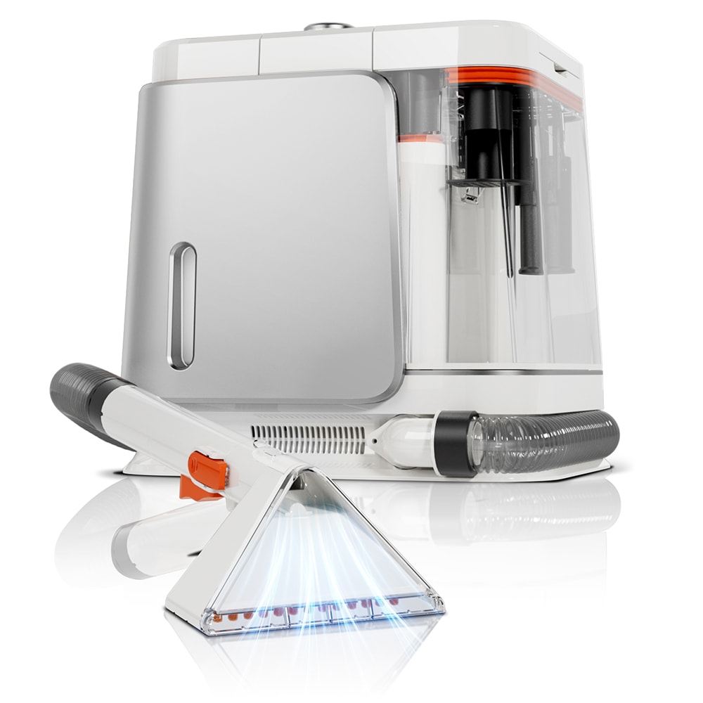 Famapy -  Corded Handheld Carpet Cleaner with Detachable Tanks and 2 Brushes Silver