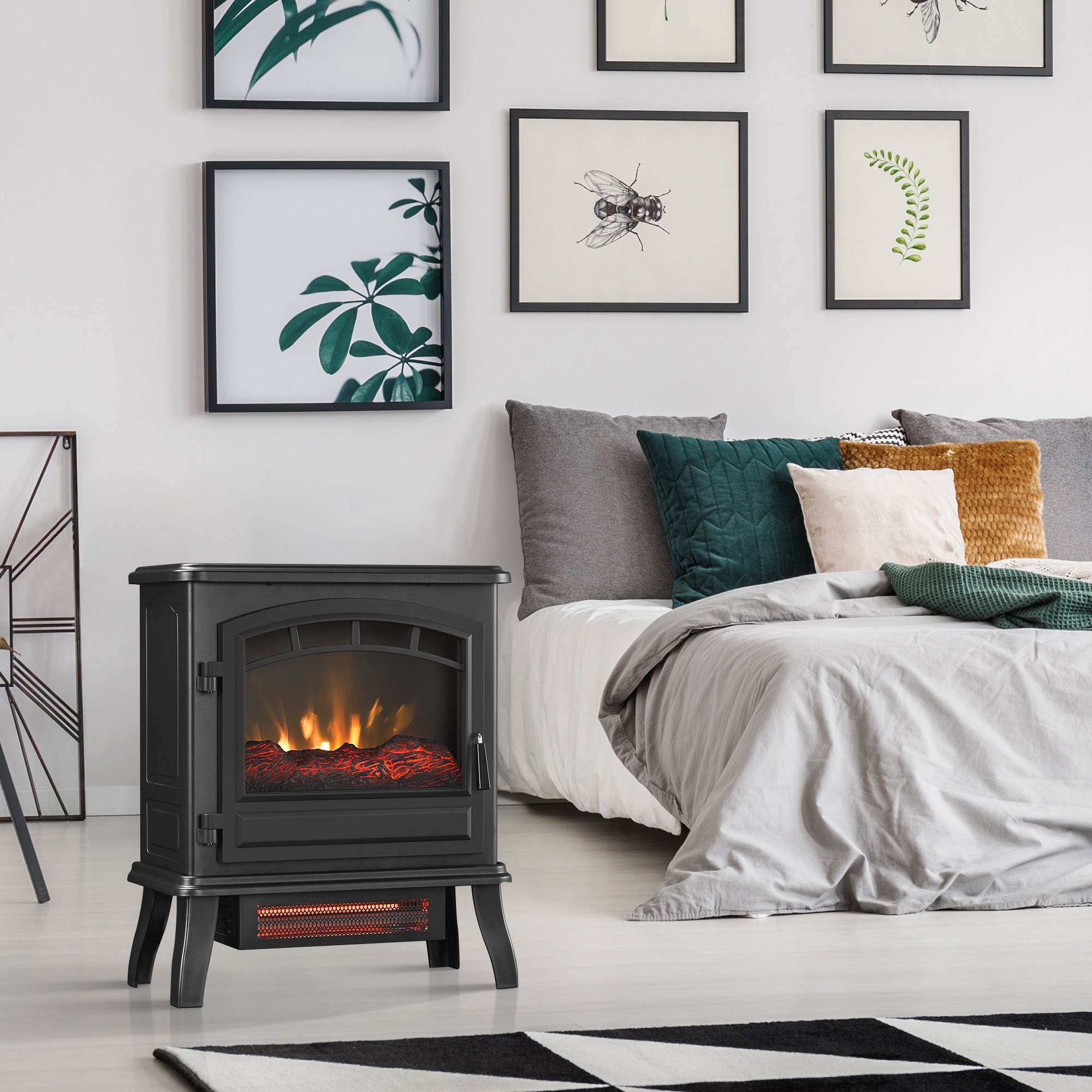 Decorative radiator mat Fireplace fire 