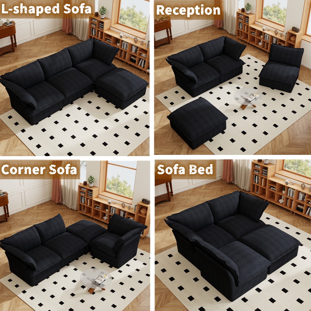 BuotiqHom DH-S3+1-120BK Sofas-Loveseats - View #2