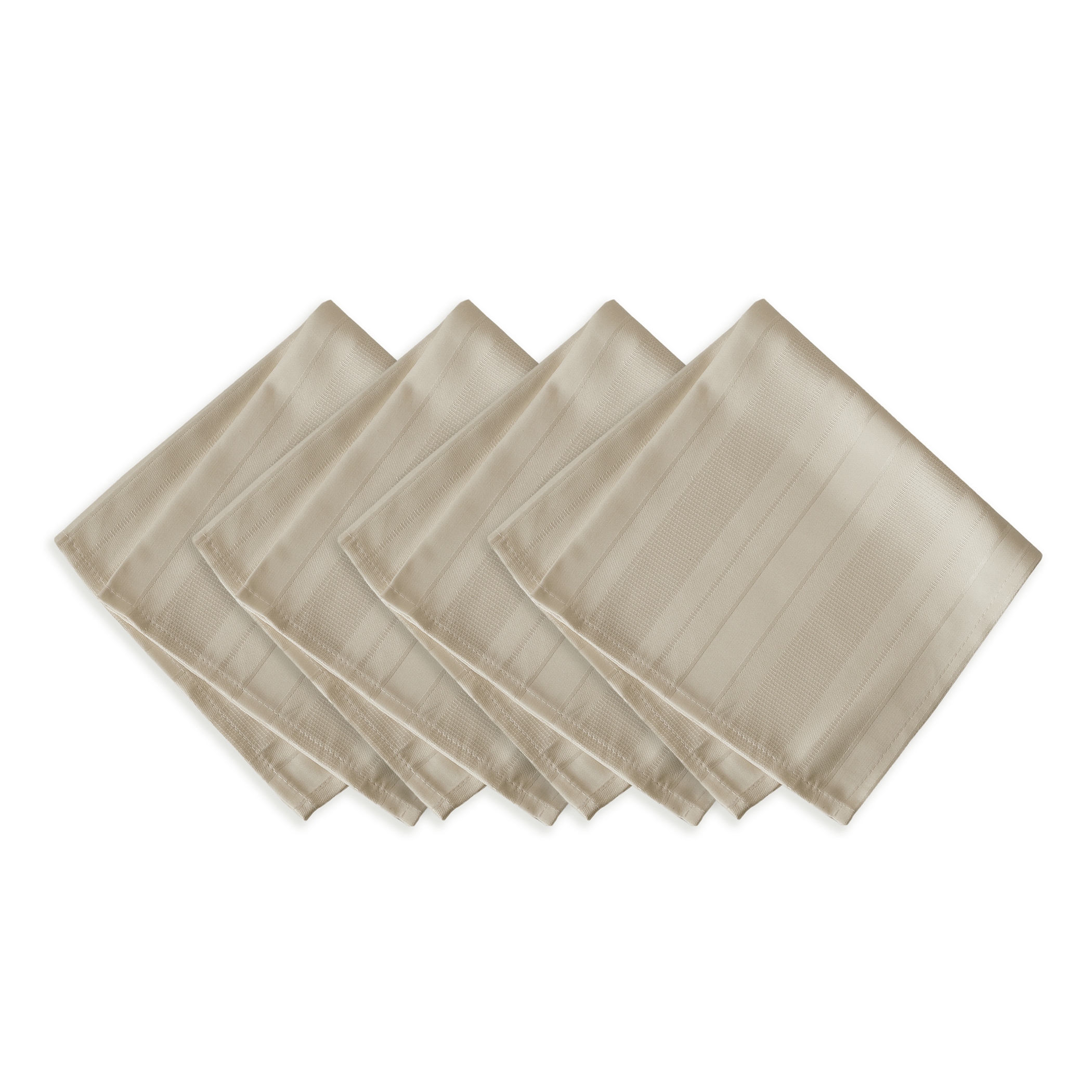 Elrene Home Fashions 026865925616 Denley Stripe Jacquard 4 -Pack Gray Polyester Square Napkin(s)