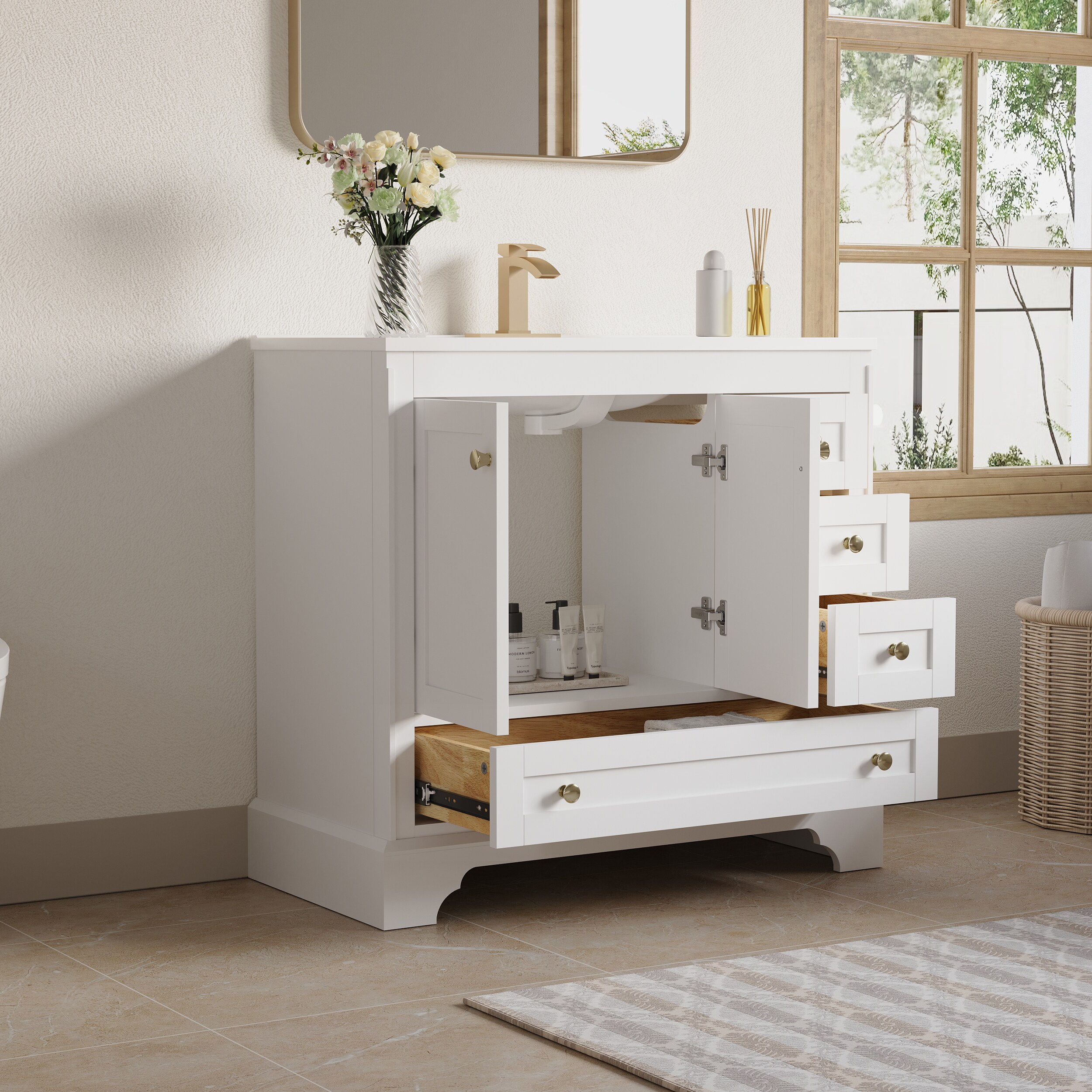 WELLFOR TO-EM-BV26WHBK Bath-Vanity-Combo - View #12