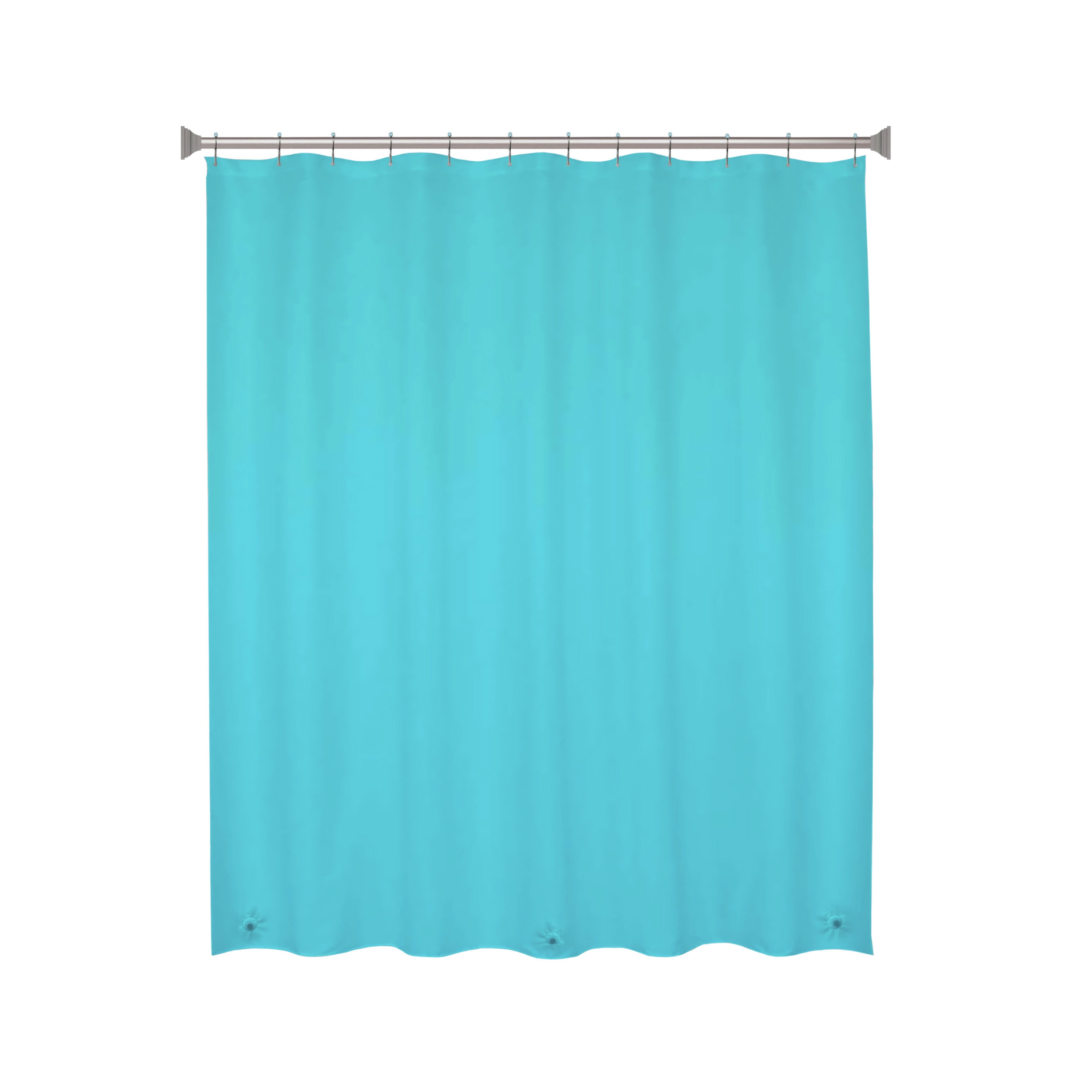 BTTN Teal Linen Textured Shower Curtain, Heavy Duty Waterproof Fabric  Shower Curtain Set with 12 Plastic Hooks, Turquoise Simple Hotel Luxury